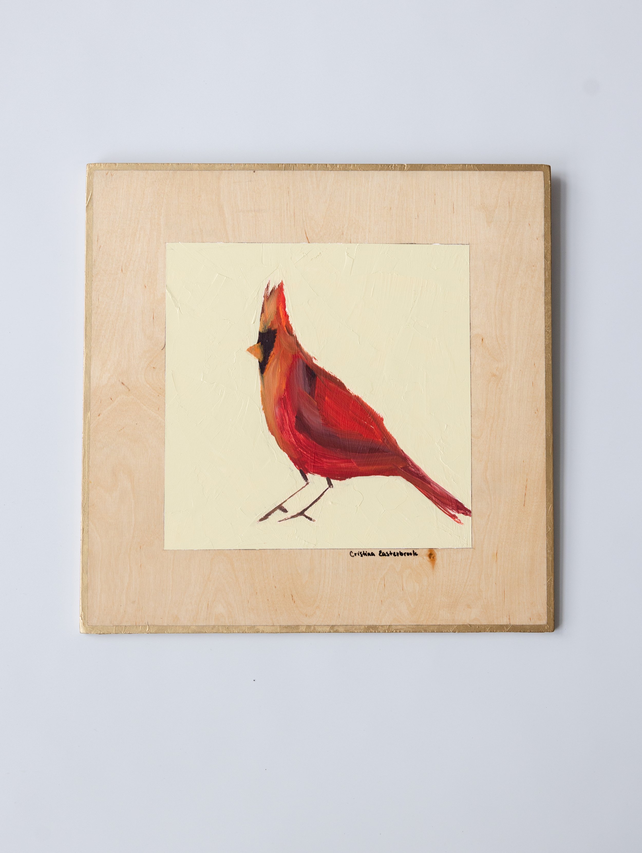 "Red bird"
18x18 oil on panel