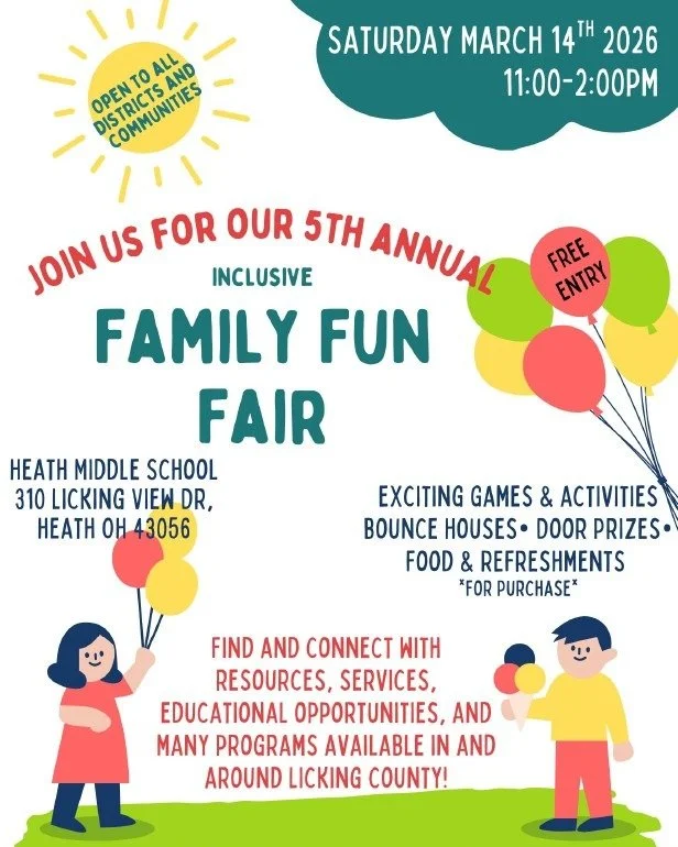 We will be at the Family Fun Fair tomorrow from 11am - 2pm at HEath Middle School! Come visit us and see what other opportunities Licking County has to offer for your family.