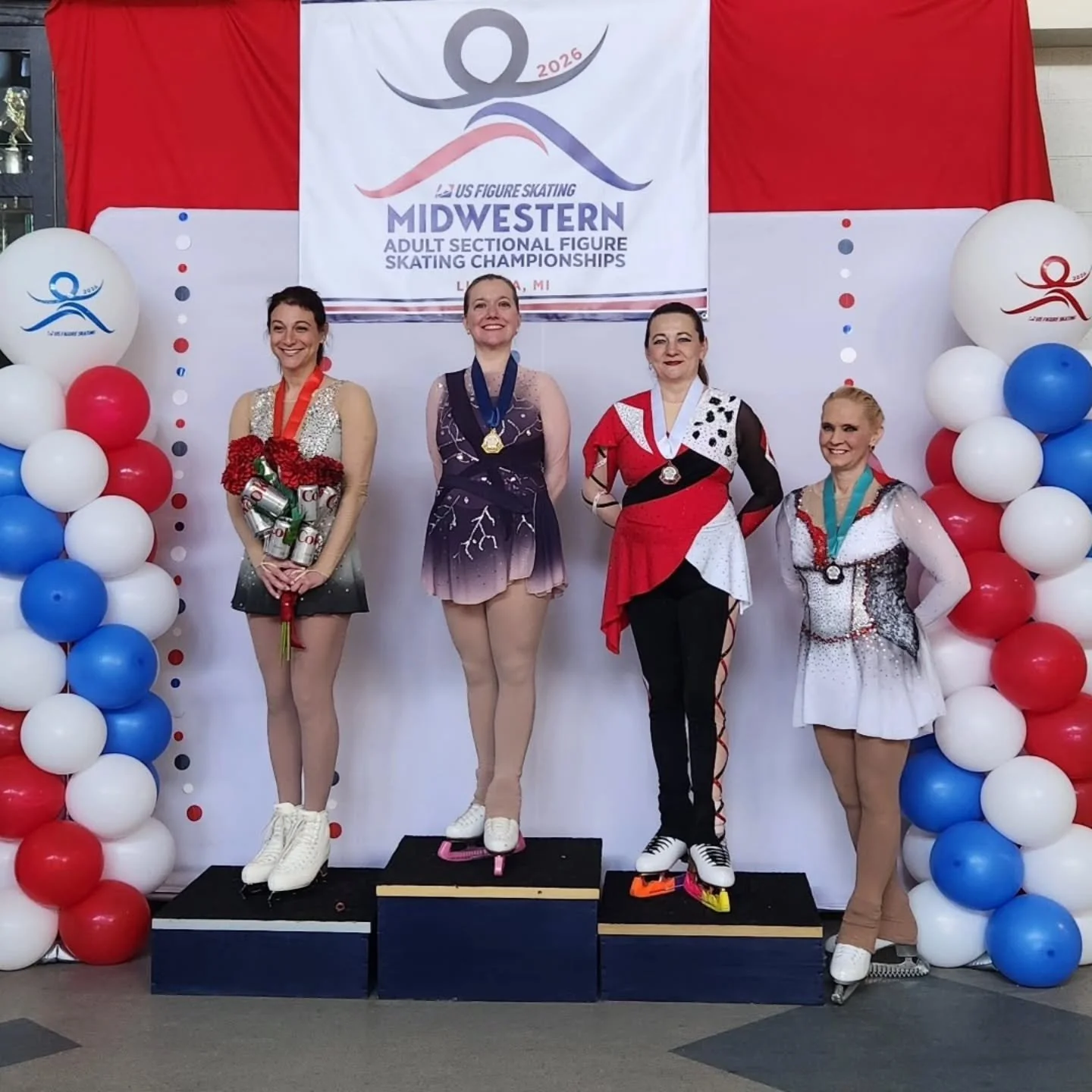 Wow! The wins keep coming at the USFS competition in Livonia! Our very own Coach Olga placed 3rd in Women's Silver. Yay!!! Congrats 👏