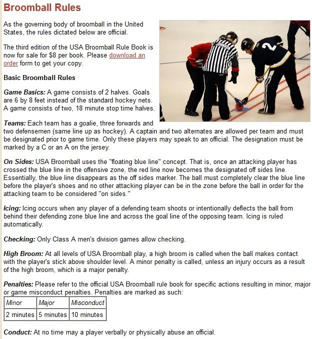 Broomball — Lou &amp; Gib Reese Ice Arena