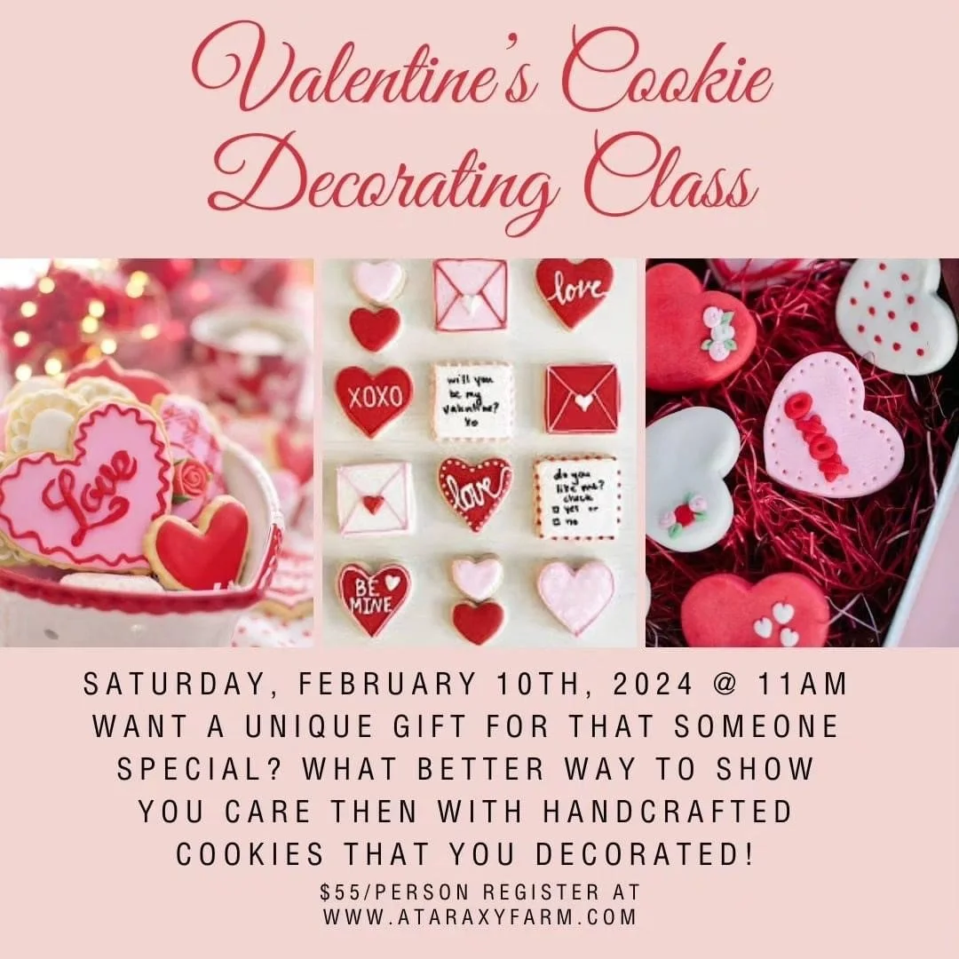 Valentine’s Cookie Decorating Class at Ataraxy Farm