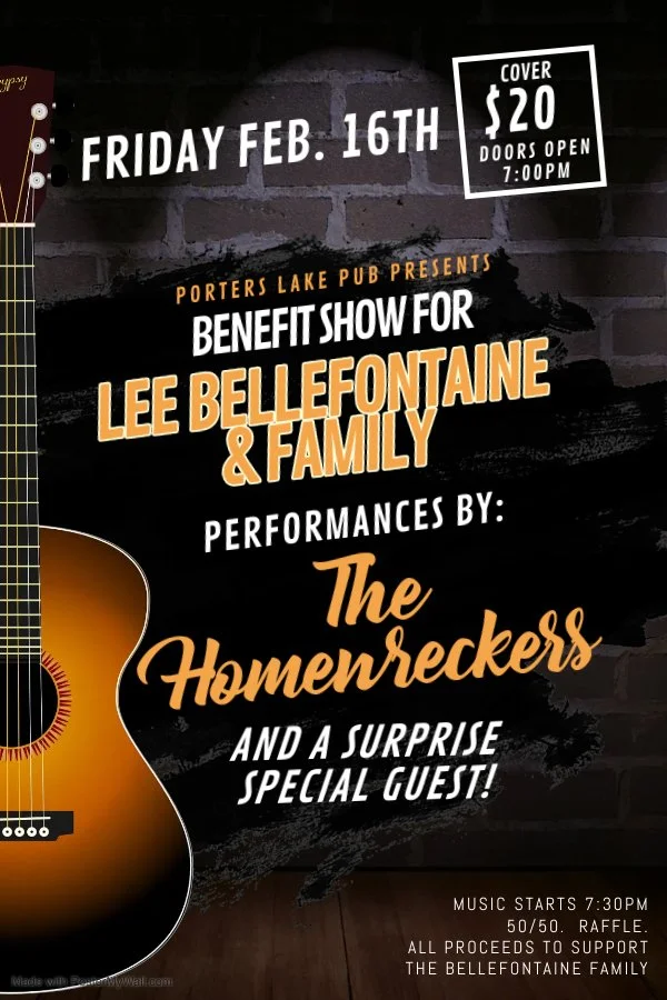 Porters Lake Pub Benefit Show for Lee Bellefontaine &amp; Family