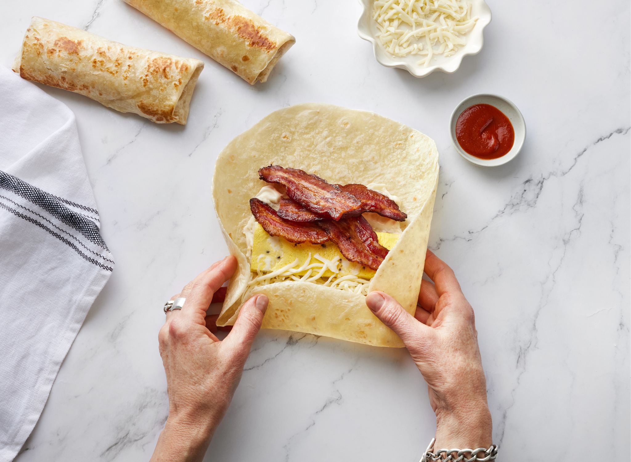Breakfast Wrap with Bacon, Eggs &amp; Cheese