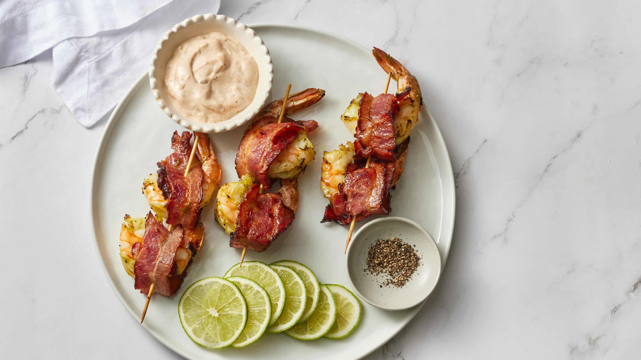 Bacon &amp; Shrimp Skewers w/ Jalapeño Chipotle Dip