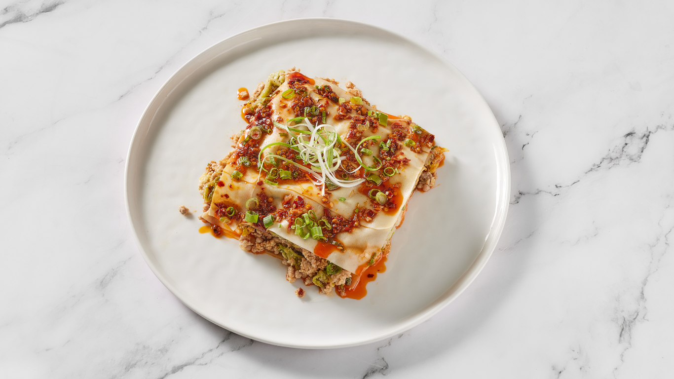 Chinese Pork Lasagna w/ Chili Crunch