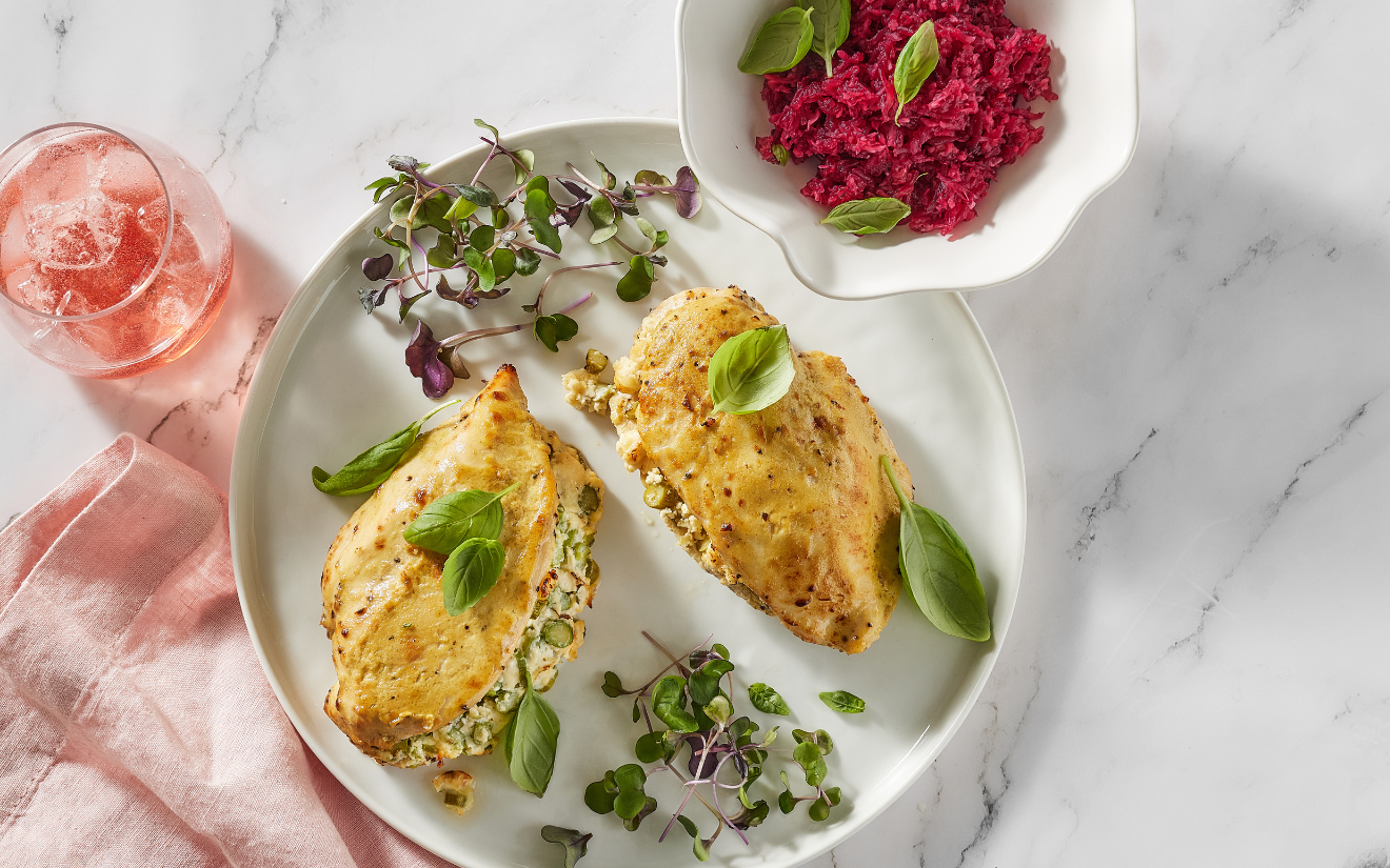 Spring, stuffed into chicken