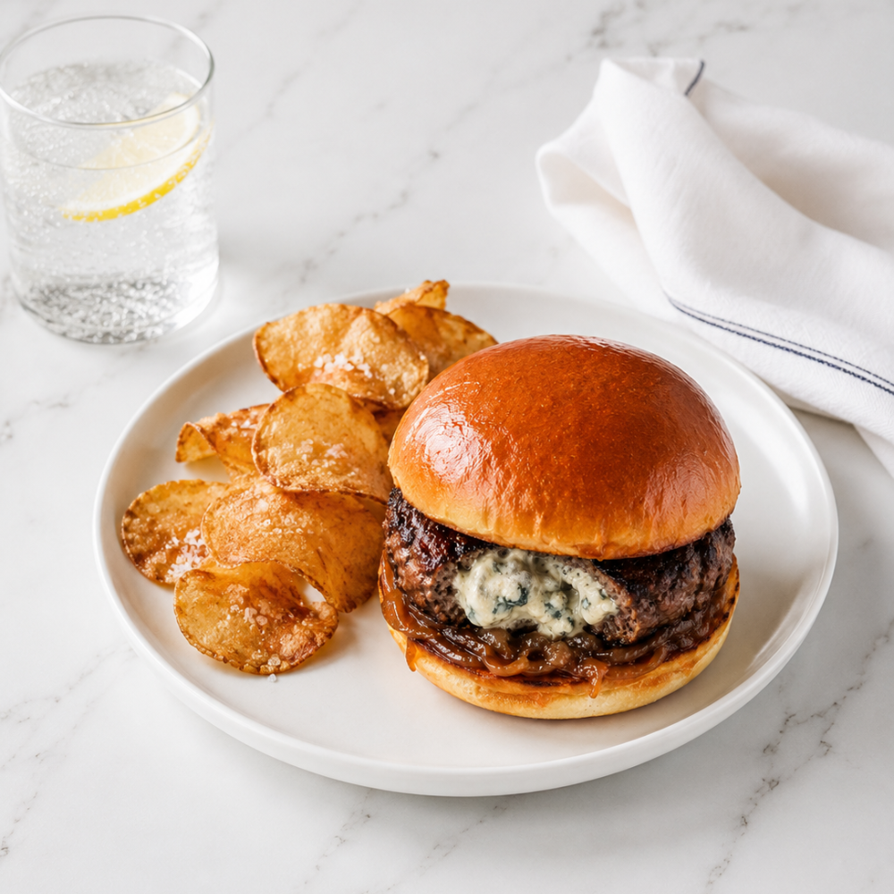 Meat Depart: Blue Cheese Stuffed Burgers