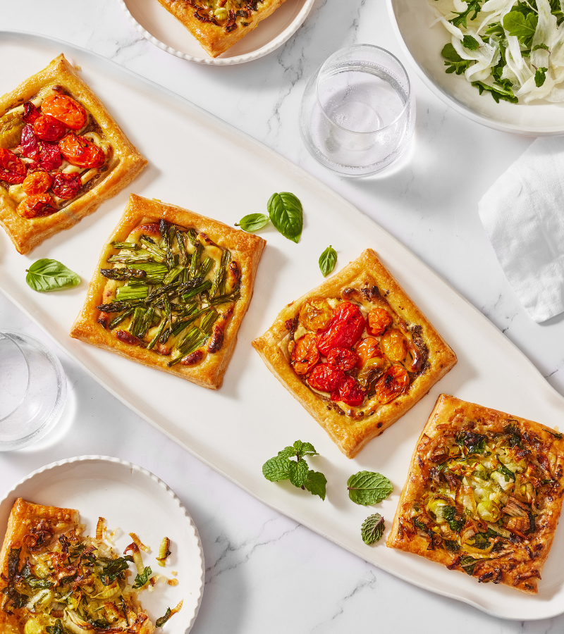 Vegetable Tarts: Asparagus, Tomato, Leek