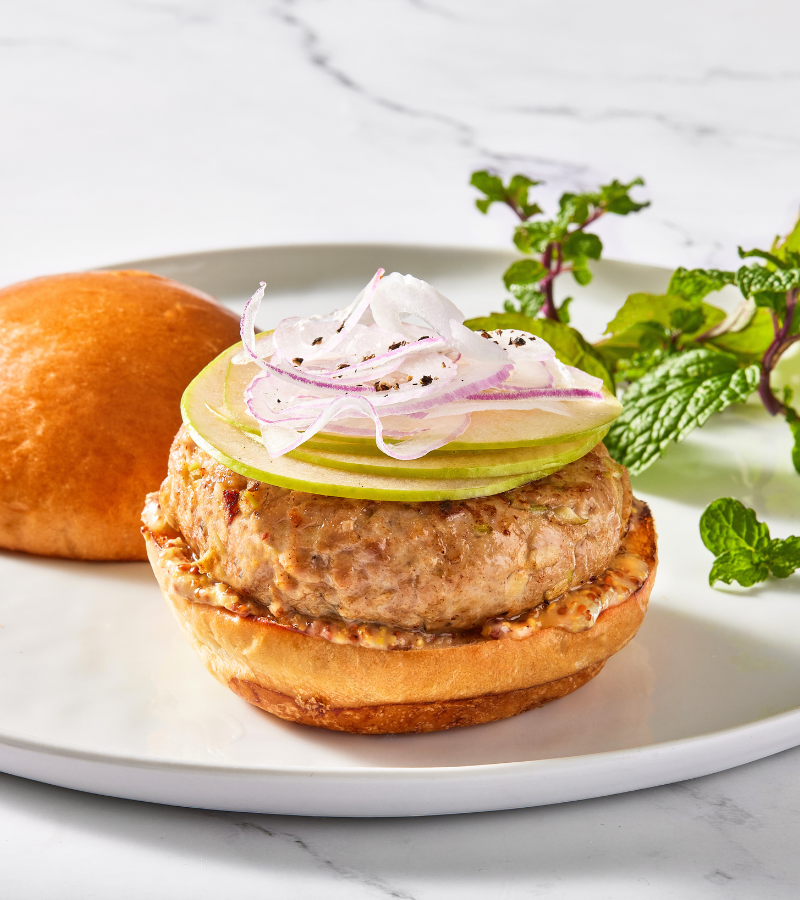Apple &amp; Cheddar Pork Burger