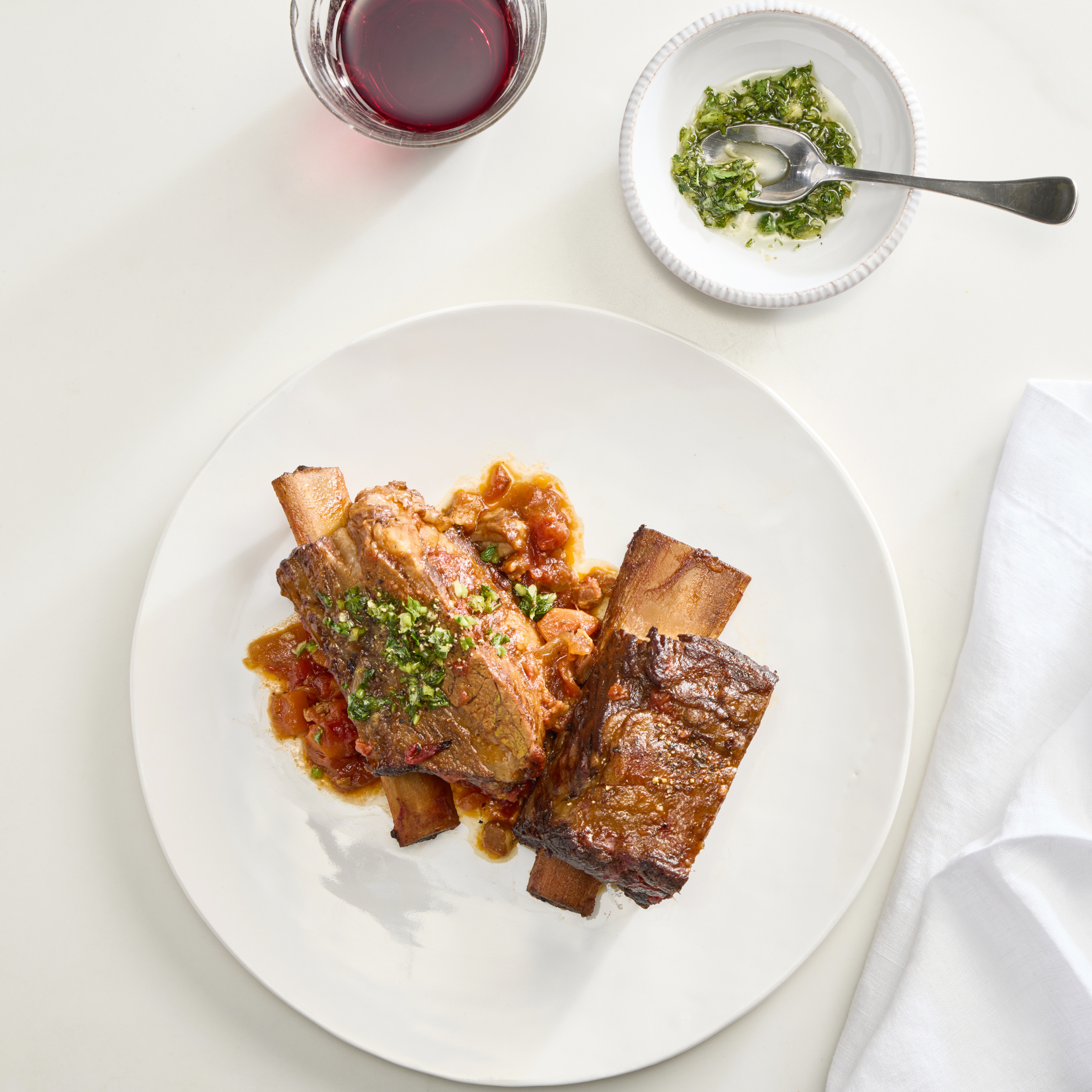 Braised Beef Ribs in Red Wine with Gremolata