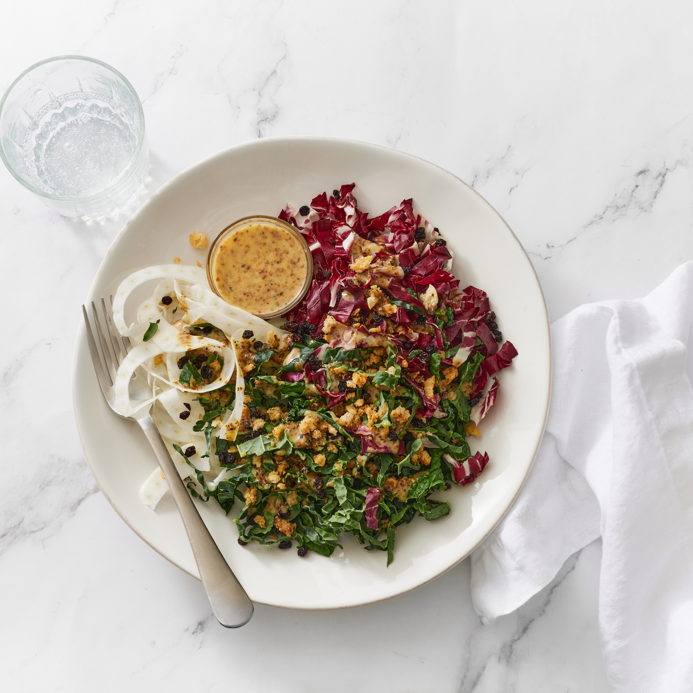 Tuscan Kale, Radicchio and Fennel Slaw with Orange Dijon Dressing