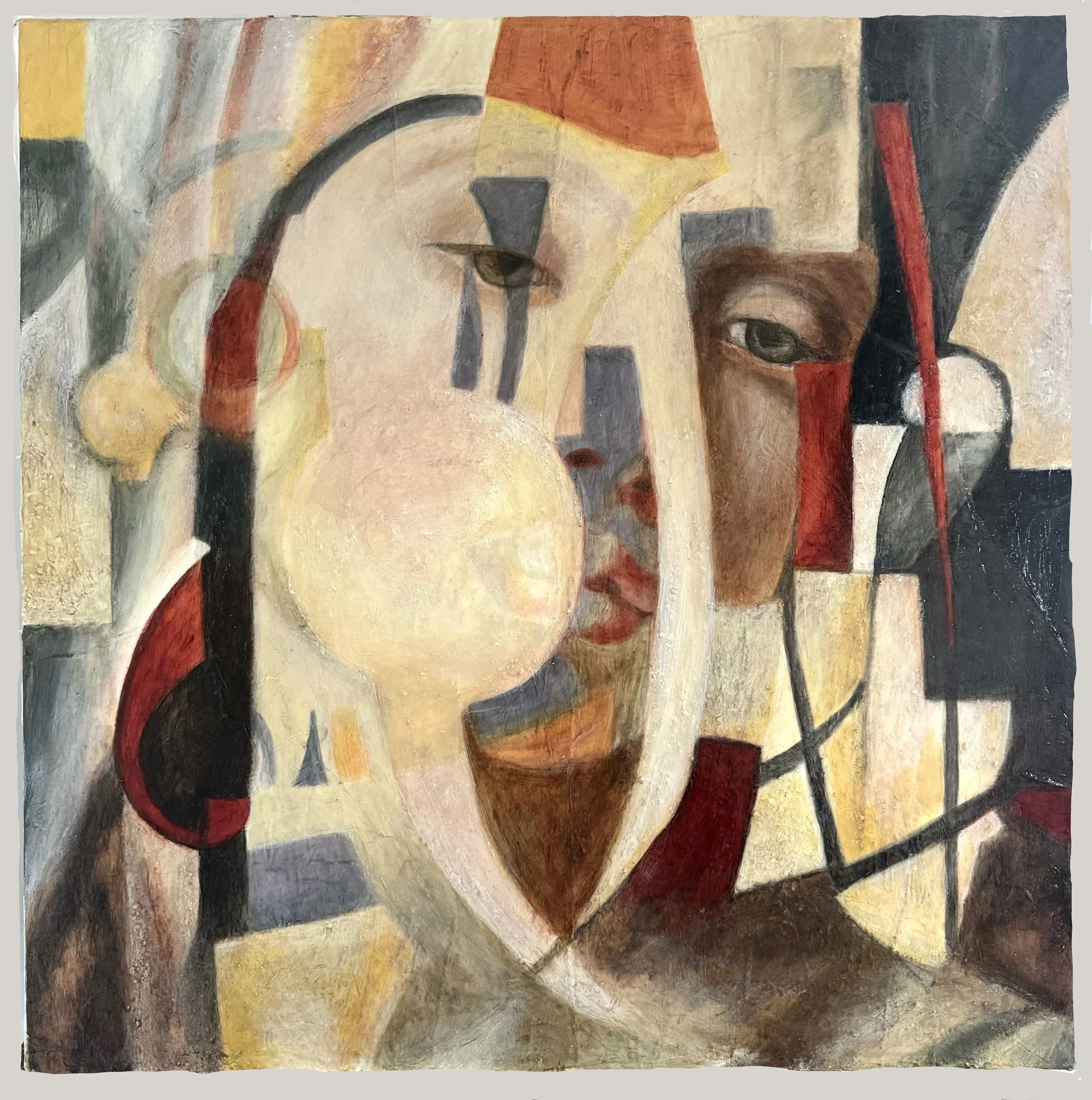 Title:   Dual Realities  Medium:  Acrylic on Rice Paper on Canvas  Size:  60cm x 60cm  Rarity:  Limited edition of 1  COA:  Included