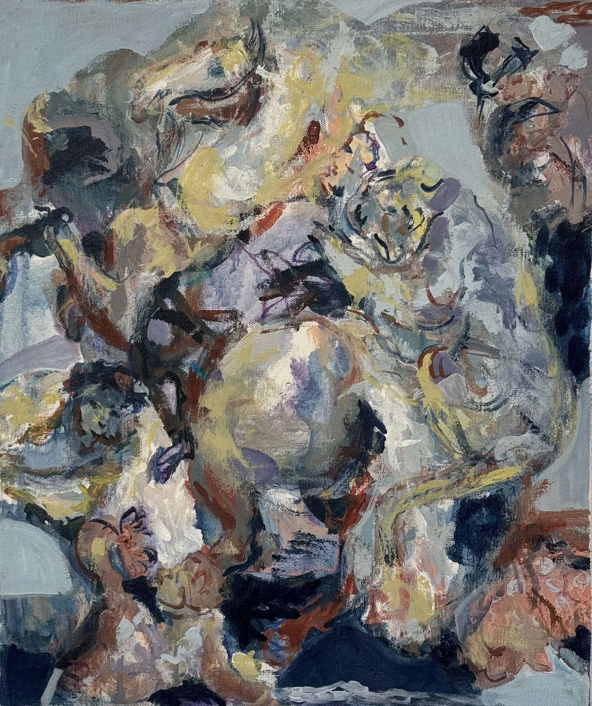  Title:  Hunt II  Medium:  Acrylic on Canvas   Size:  46cm x 38cm  Rarity:  Limited edition of 1  COA:  Included