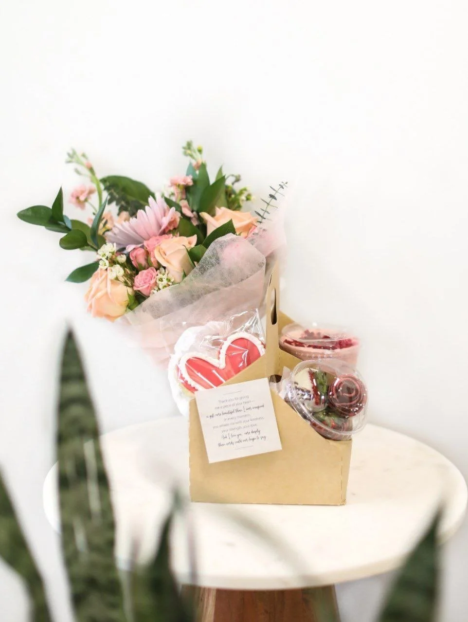 Valentine&rsquo;s Gift Boxes are here 💕
Thursday&ndash;Saturday | while supplies last

A small, thoughtful bundle made to brighten someone&rsquo;s day &mdash;
flowers by Backyard Blooms, chocolate covered strawberries, a decorated sugar cookie,
and 