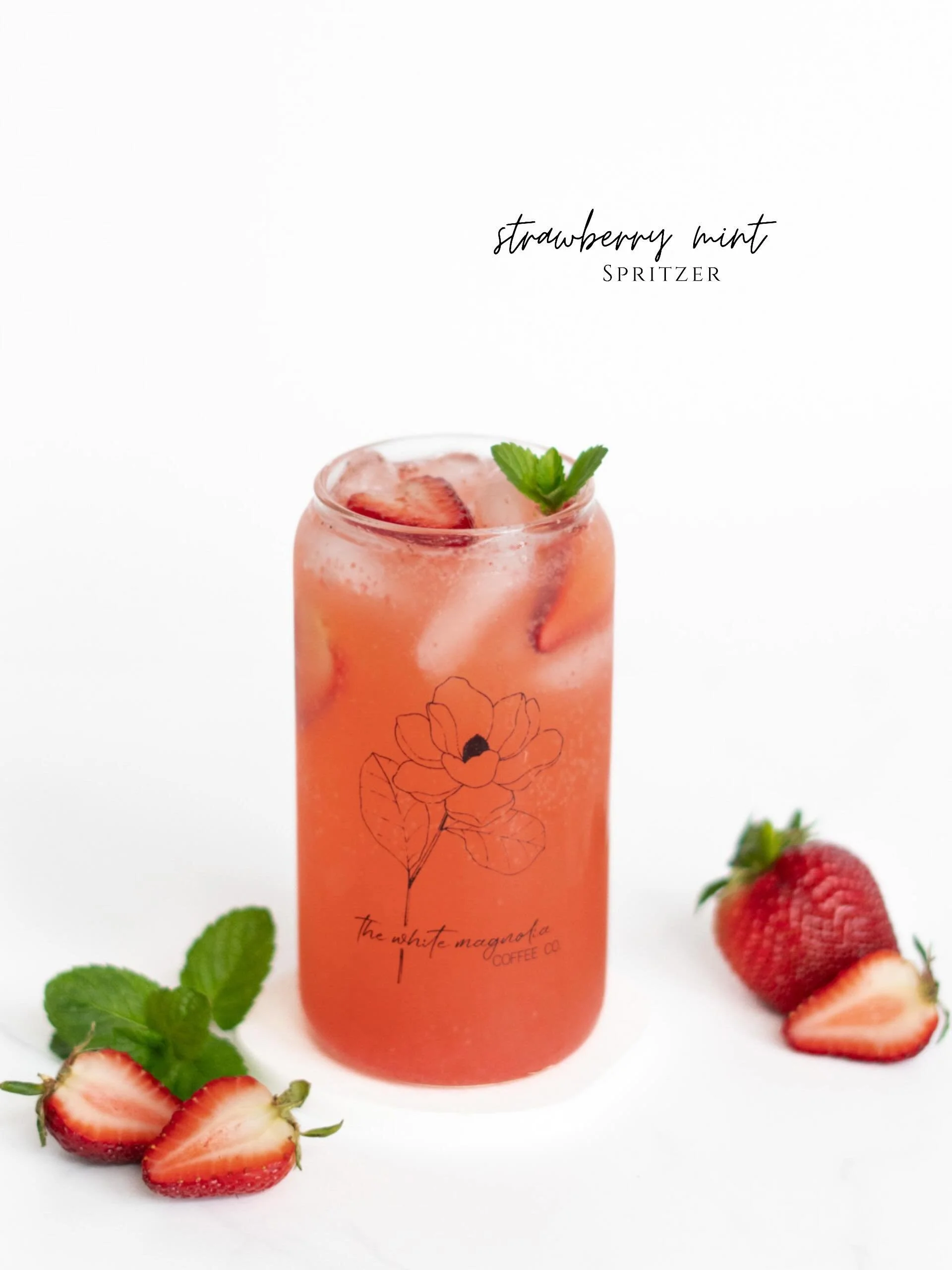Refreshment meets elegance in our Strawberry Mint Spritzer &mdash; a sparkling blend of juicy strawberries and cool mint served over ice for the ultimate warm-weather sip. Lightly sweet and delightfully bubbly, it&rsquo;s finished with fresh mint and