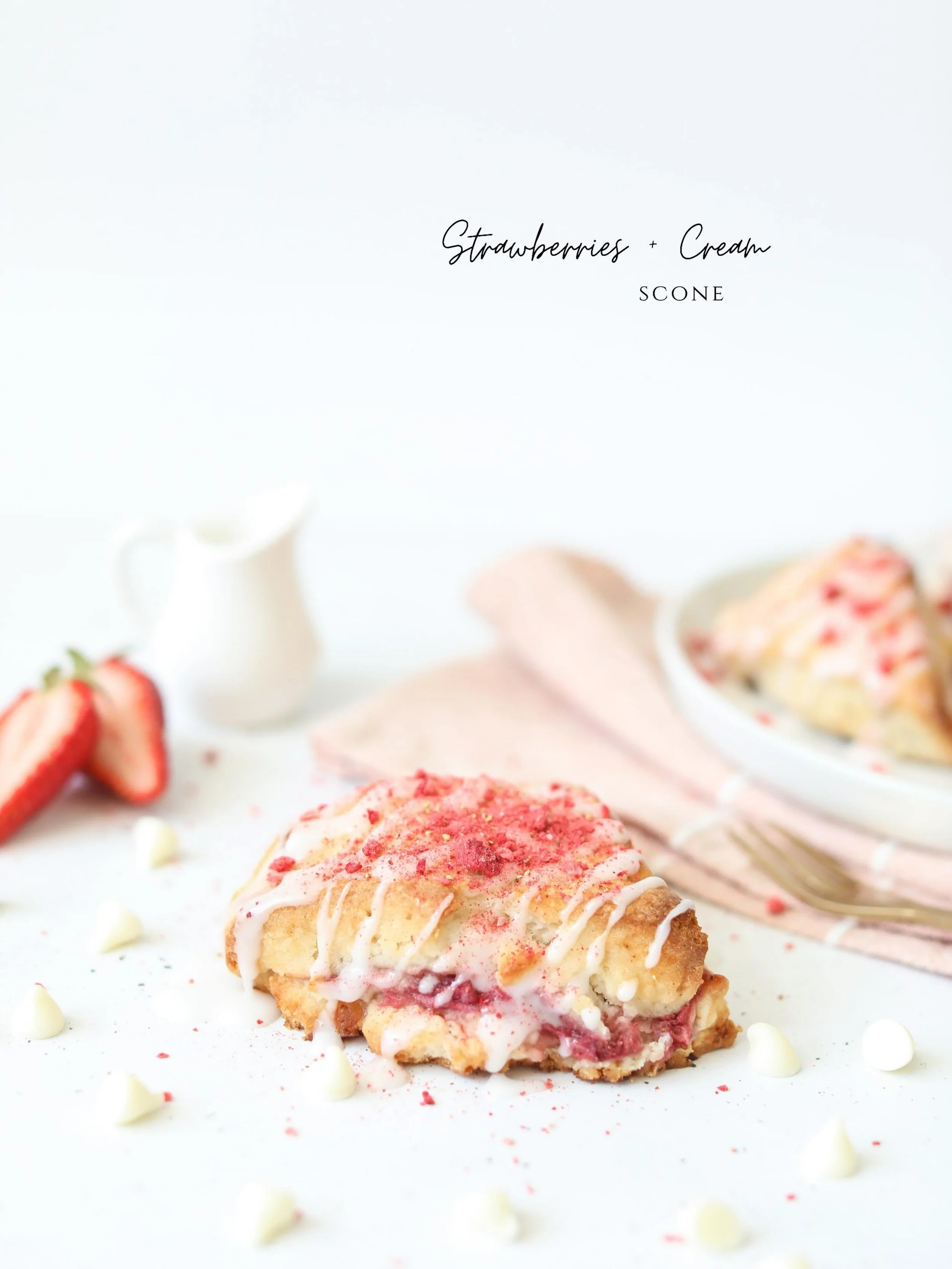 Our Strawberries &amp; Cream Scone is packed with juicy, sun-kissed strawberries and little pockets of smooth white chocolate that melt right into every bite. It&rsquo;s finished with a soft vanilla drizzle and a sprinkle of crushed freeze-dried berr