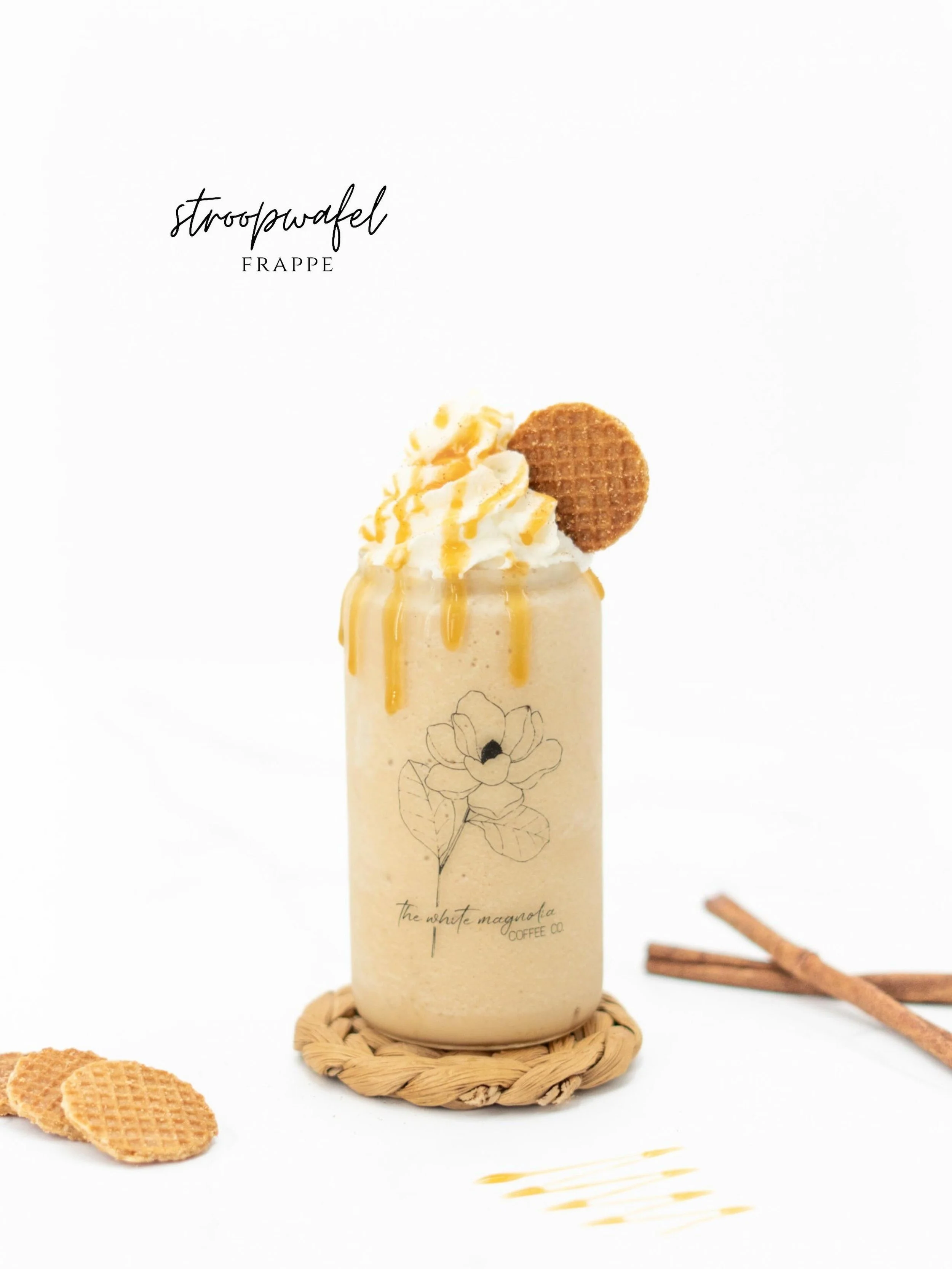 Love the latte? Try it blended. The Stroopwafel Frappe combines rich espresso, buttery caramel, and a hint of cinnamon into a smooth, creamy frozen treat. Topped with housemade whipped cream, cinnamon sugar, and a mini stroopwafel, it&rsquo;s the per