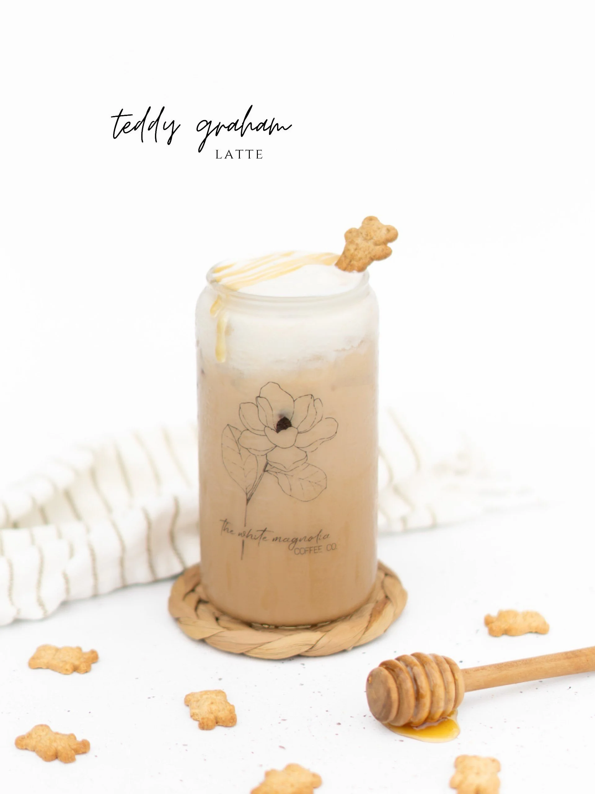 This comforting latte blends golden honey, warm cinnamon, and rich salted honey with smooth espresso for a flavor that tastes just like your favorite childhood snack. It&rsquo;s topped with silky sweet cream, a drizzle of honey, and an adorable Teddy