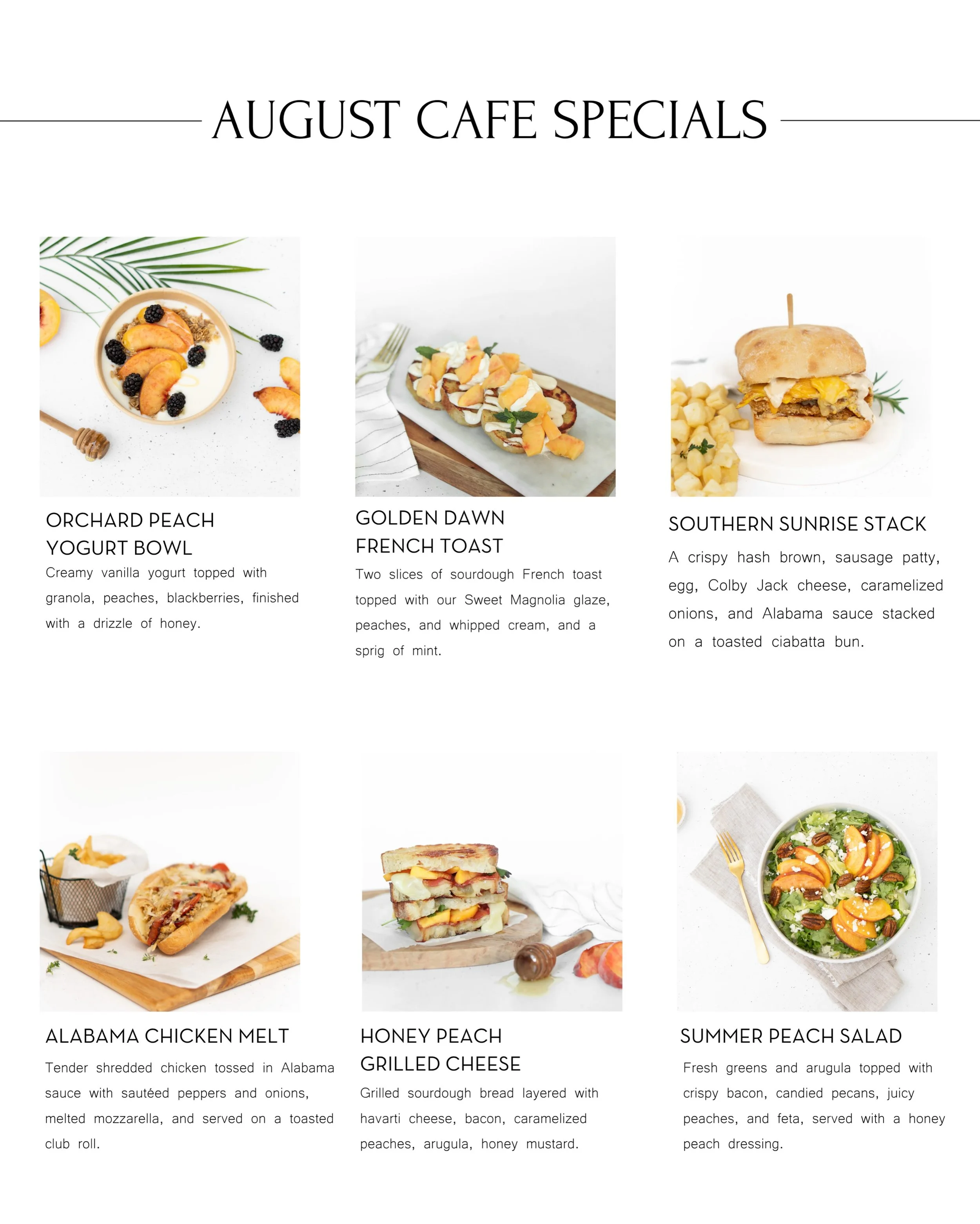 The cafe food specials!
