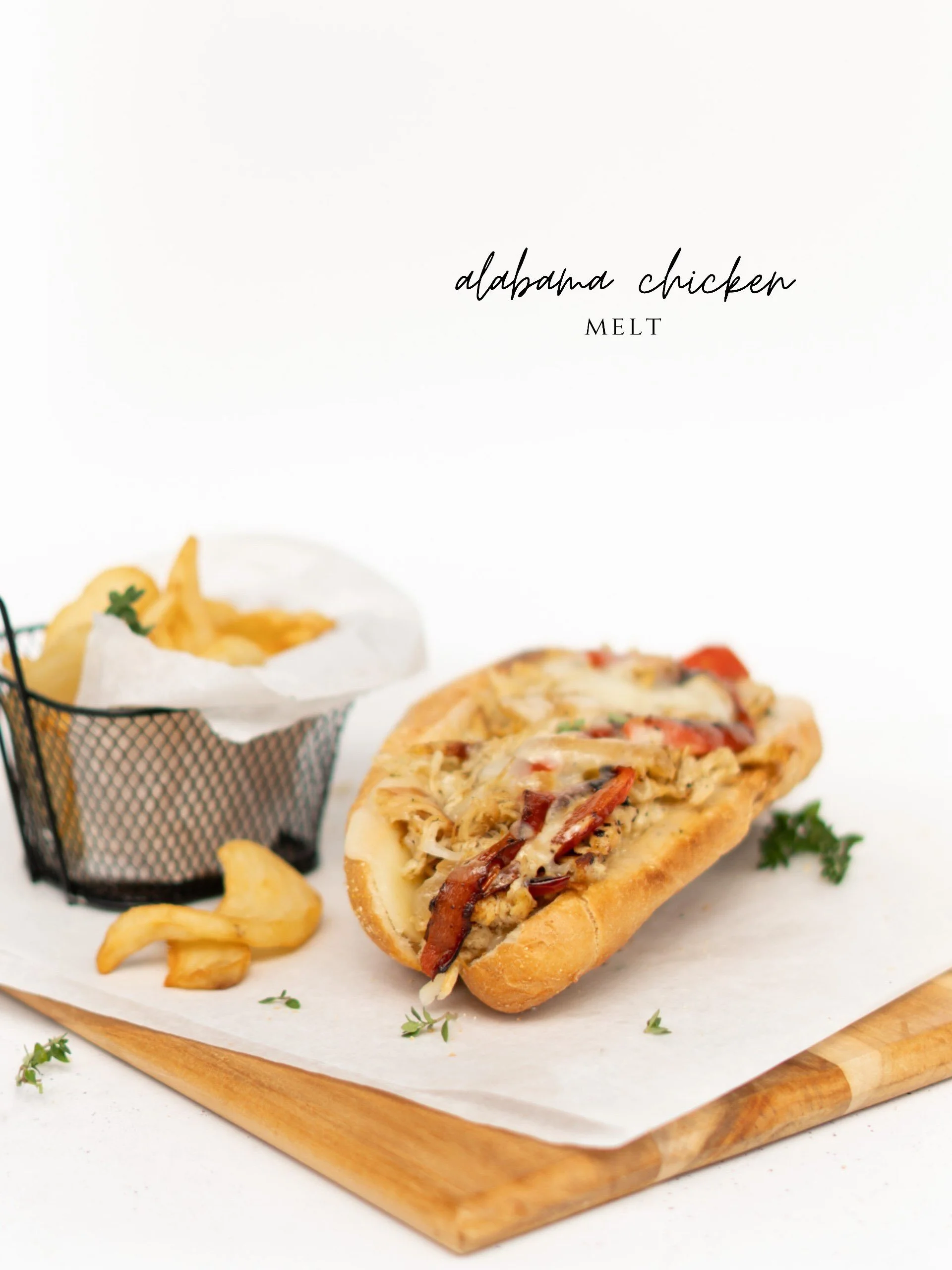 Tender shredded chicken is tossed in tangy Alabama sauce, then topped with saut&eacute;ed peppers and onions and melty mozzarella cheese. Served on a warm, toasted club roll, it&rsquo;s creamy, savory, and packed with bold Southern-inspired flavor in