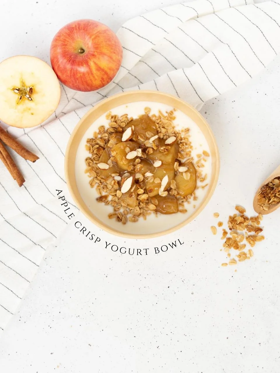 Apples gently tossed, and fried in brown butter and sugar make a rich, delightful topping for our Housemade Maple Granola. Served with slivered almonds over smooth vanilla yogurt. Just perfect for a slow, cozy morning breakfast.