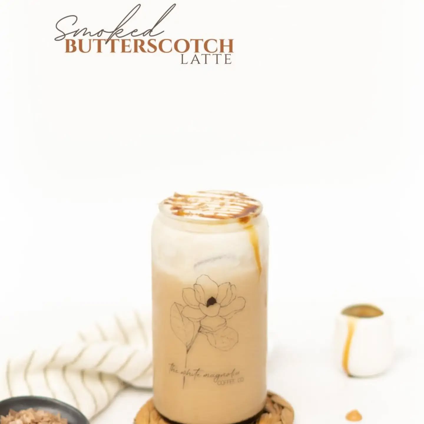 Creamy butterscotch paired with a warm tang of hickory, blending smoothly with the espresso and milk in a latte. It's sweet and salty with hints of smoke&mdash;like a sip of campfire!