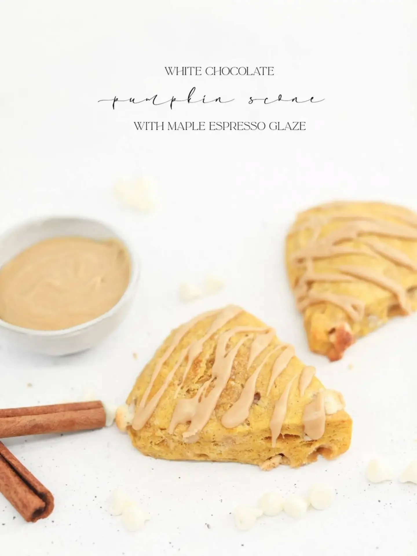 Our pumpkin scone is back for another fall! This soft, buttery favorite is packed with melty white chocolate and finished with a sweet espresso maple glaze. Warm pumpkin, rich maple, and a little espresso make this one the perfect cozy treat for a cr