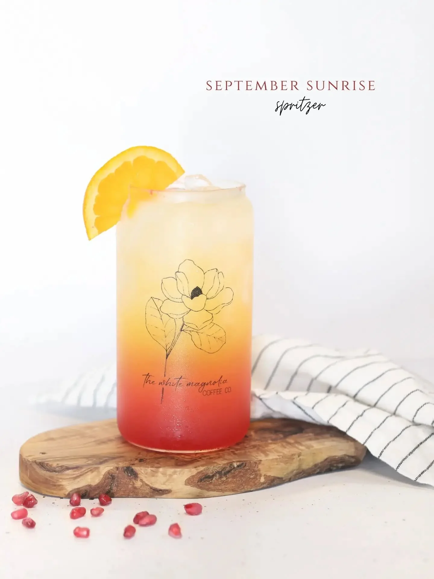 Like a crisp fall morning wrapped in golden light, this sparkling spritzer is refreshing and full of seasonal flavor. Juicy fruit meets a hint of tartness, creating the perfect balance of sweet and tangy with every bubbly sip. It&rsquo;s like autumn 