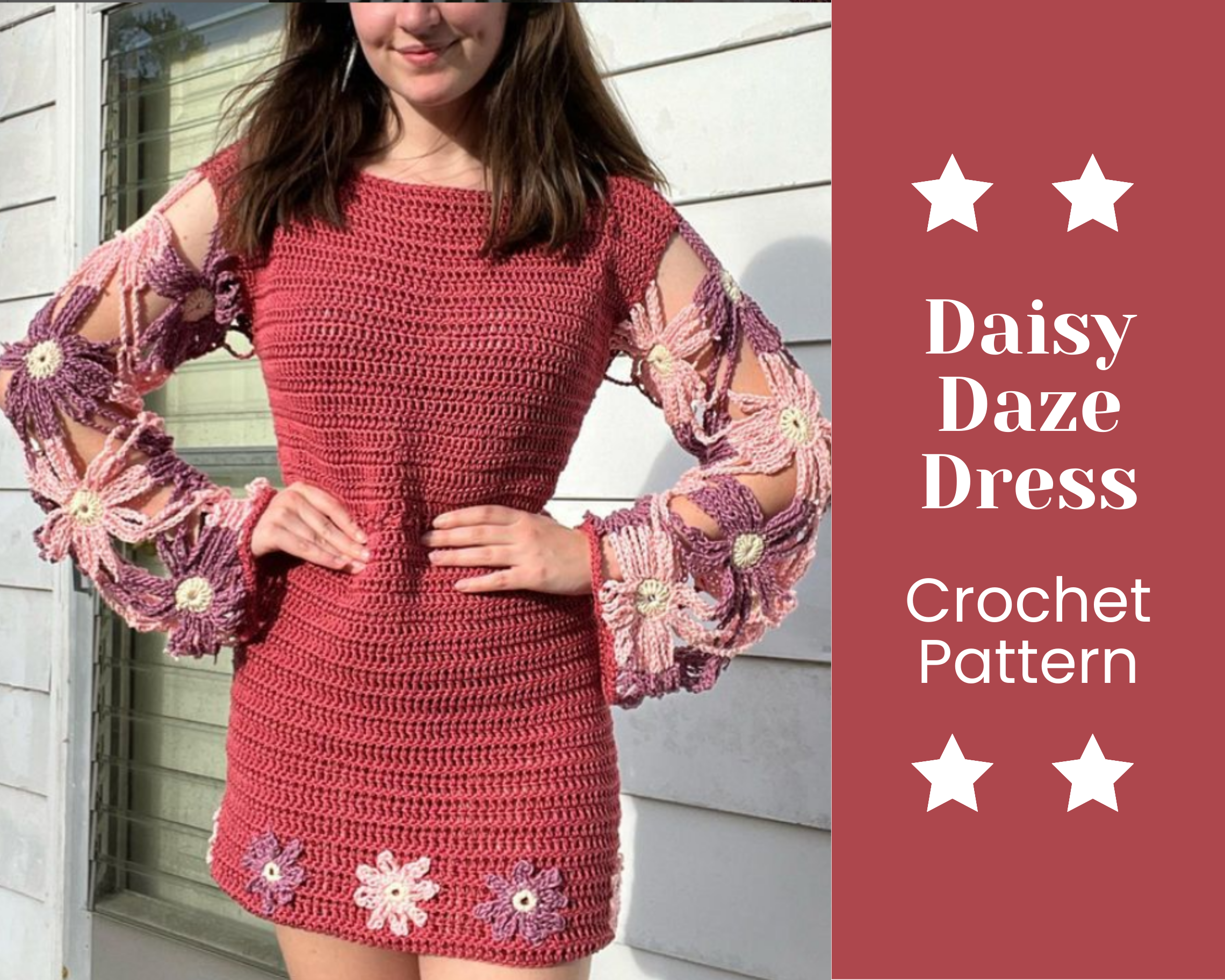 white christmas dresses The Daisy Bell Sleeve Crochet Mini Dress by Lim's Vintage main image 0