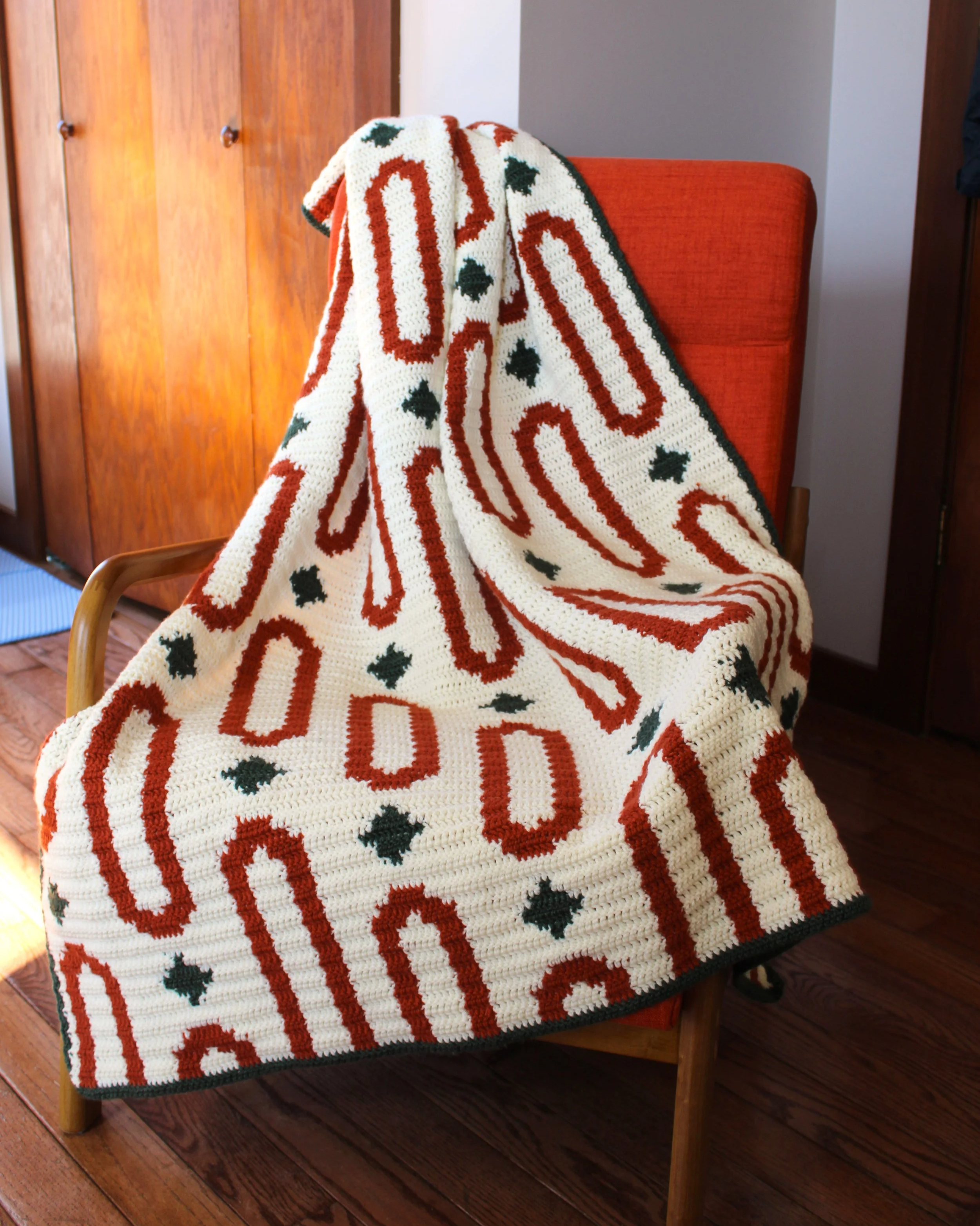 Oval Avenue Blanket — Beginner-Friendly Crochet Pattern for Mid-Century Modern Blanket