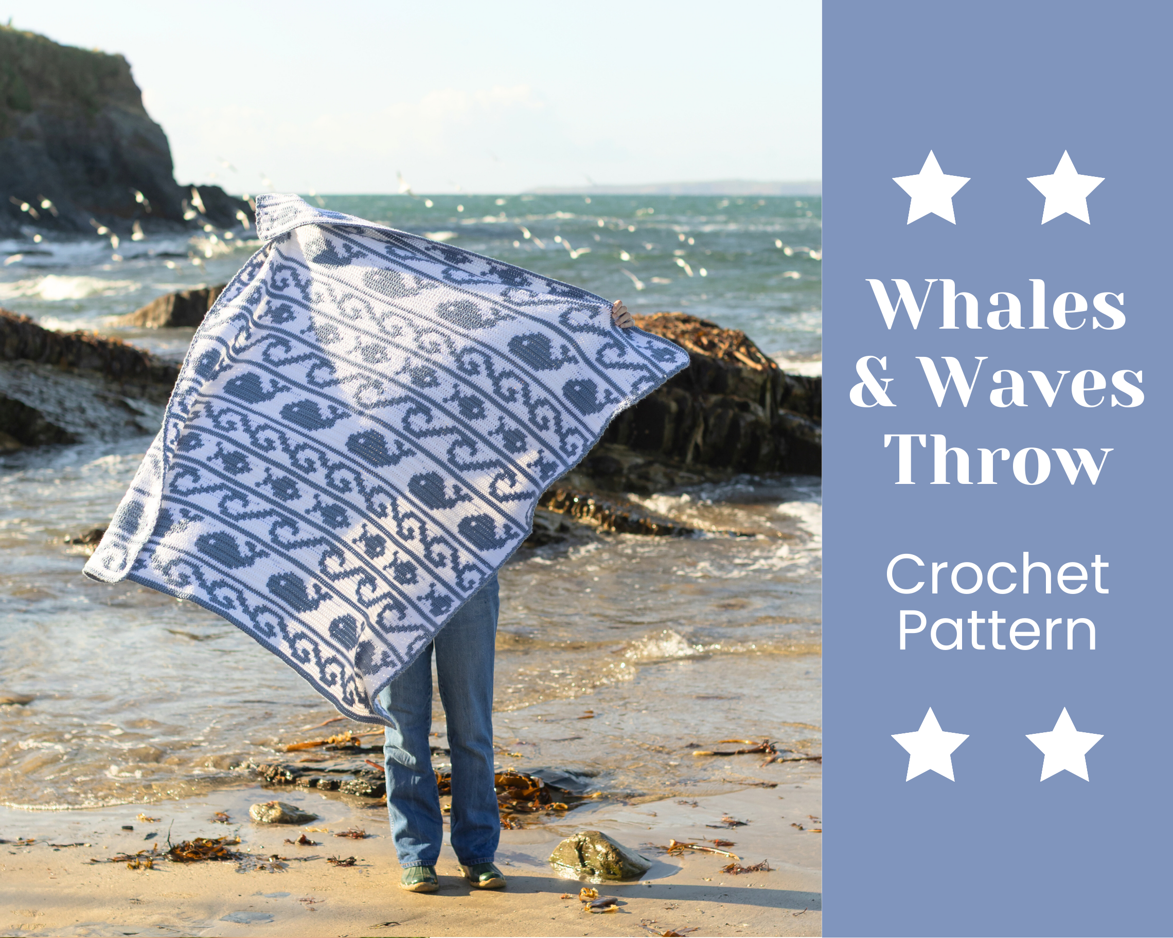 Whales & Waves Throw Pattern