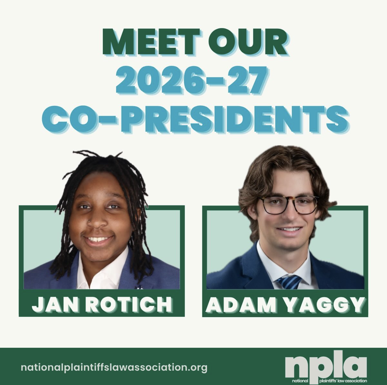 NPLA Announces Jan Rotich and Adam Yaggy as 2026-2027  Co-Presidents
