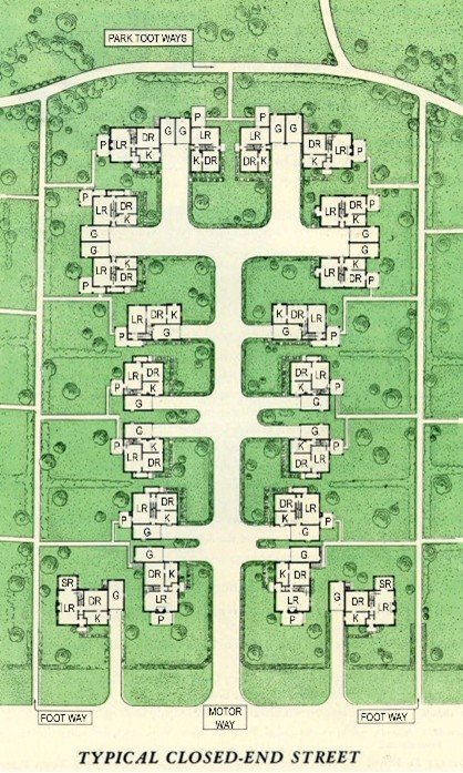 illstrative plan of housing development, green landscaping
