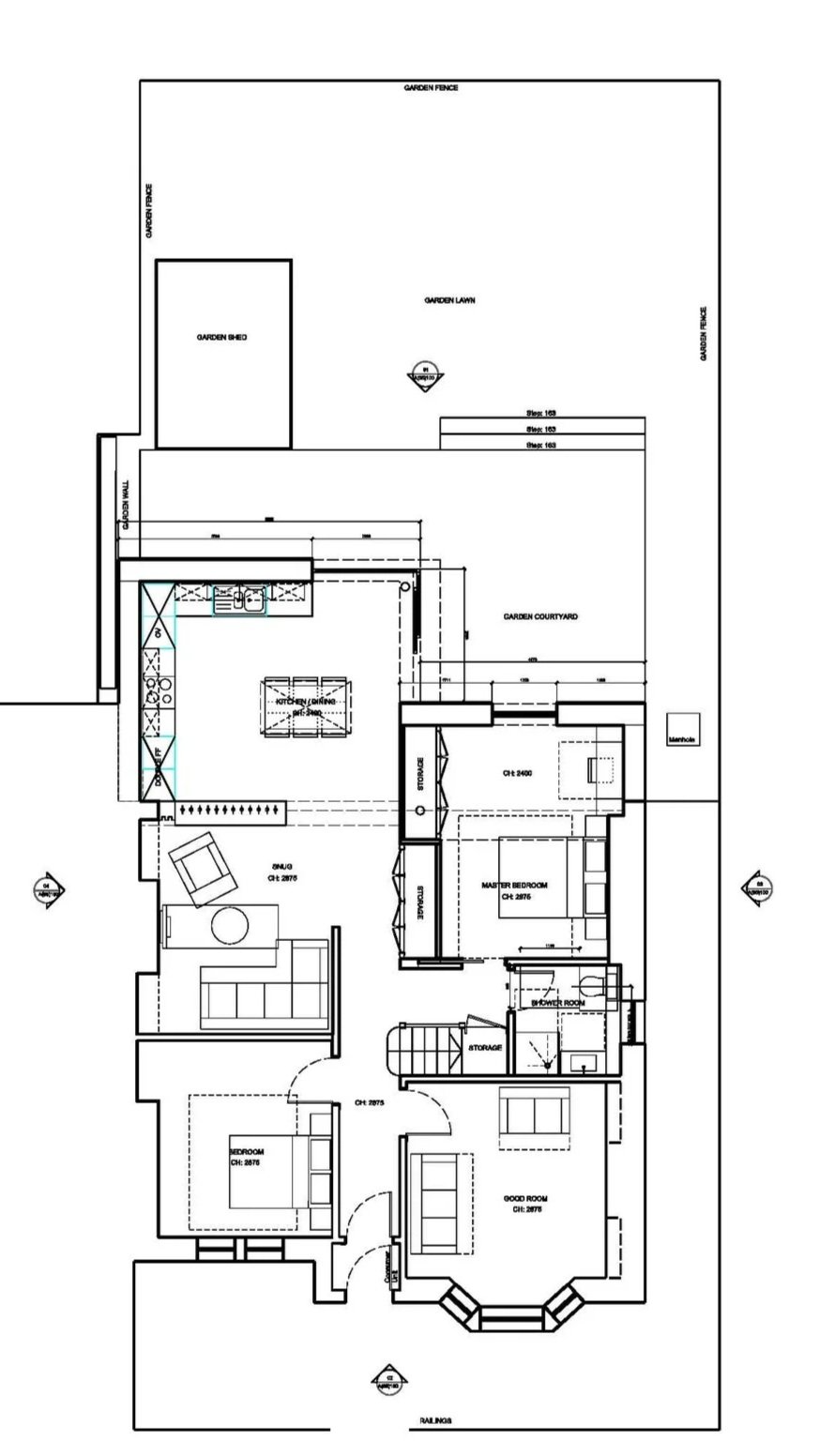 reconfigured ground floor with open plan kitchen