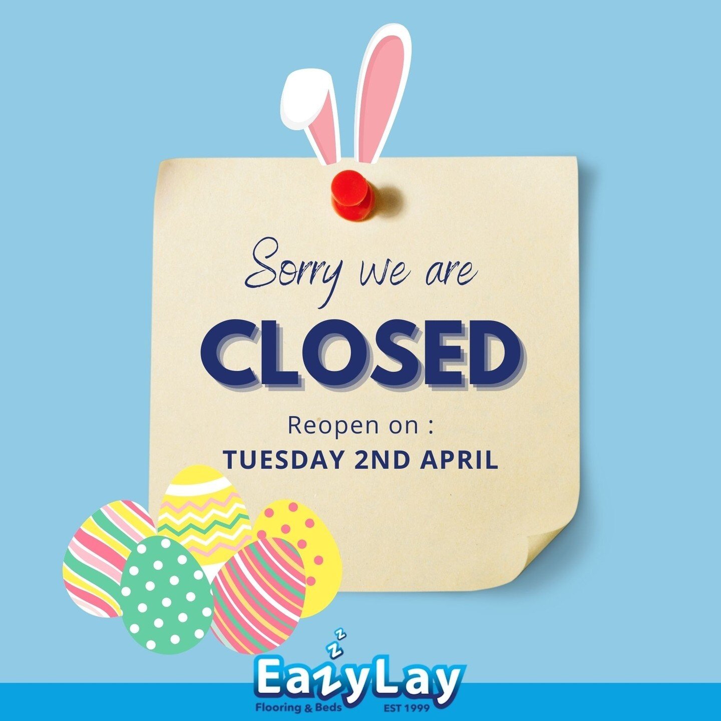 🐰🌷 As a family-run business, we believe Easter is best spent with loved ones! Please note, we'll be closed for the holiday and will reopen on Tuesday, April 2nd. Wishing you all a joyous Easter! #FamilyBusiness #FlooringExperts #HappyEaster