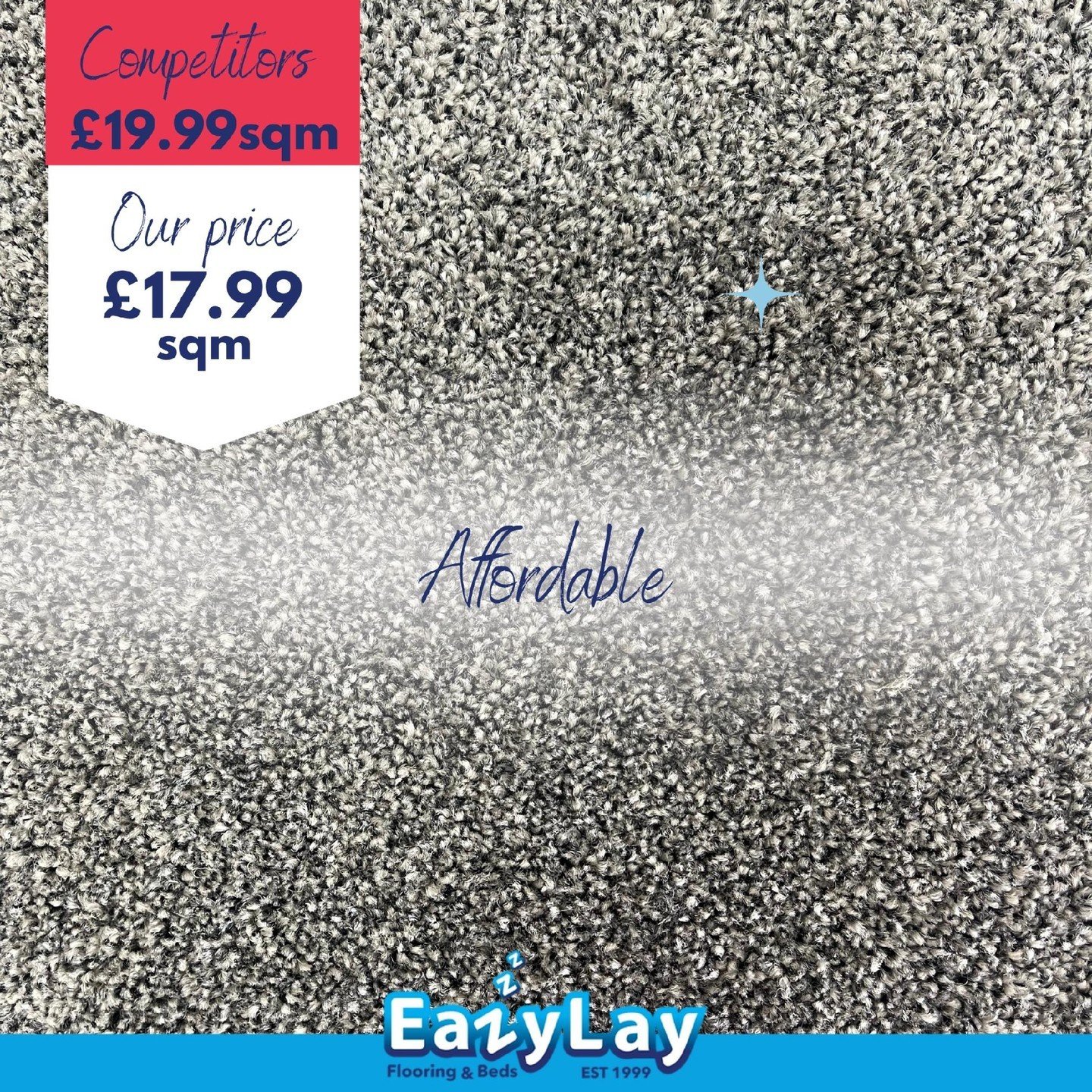Step onto savings with Eazylay carpets&mdash;no markups, just honest, unbeatable prices every day.

We won't be beaten by any high street retailer - Their sale prices are our everyday prices!

Find your perfect floor at a cost you'll love! #Affordabl