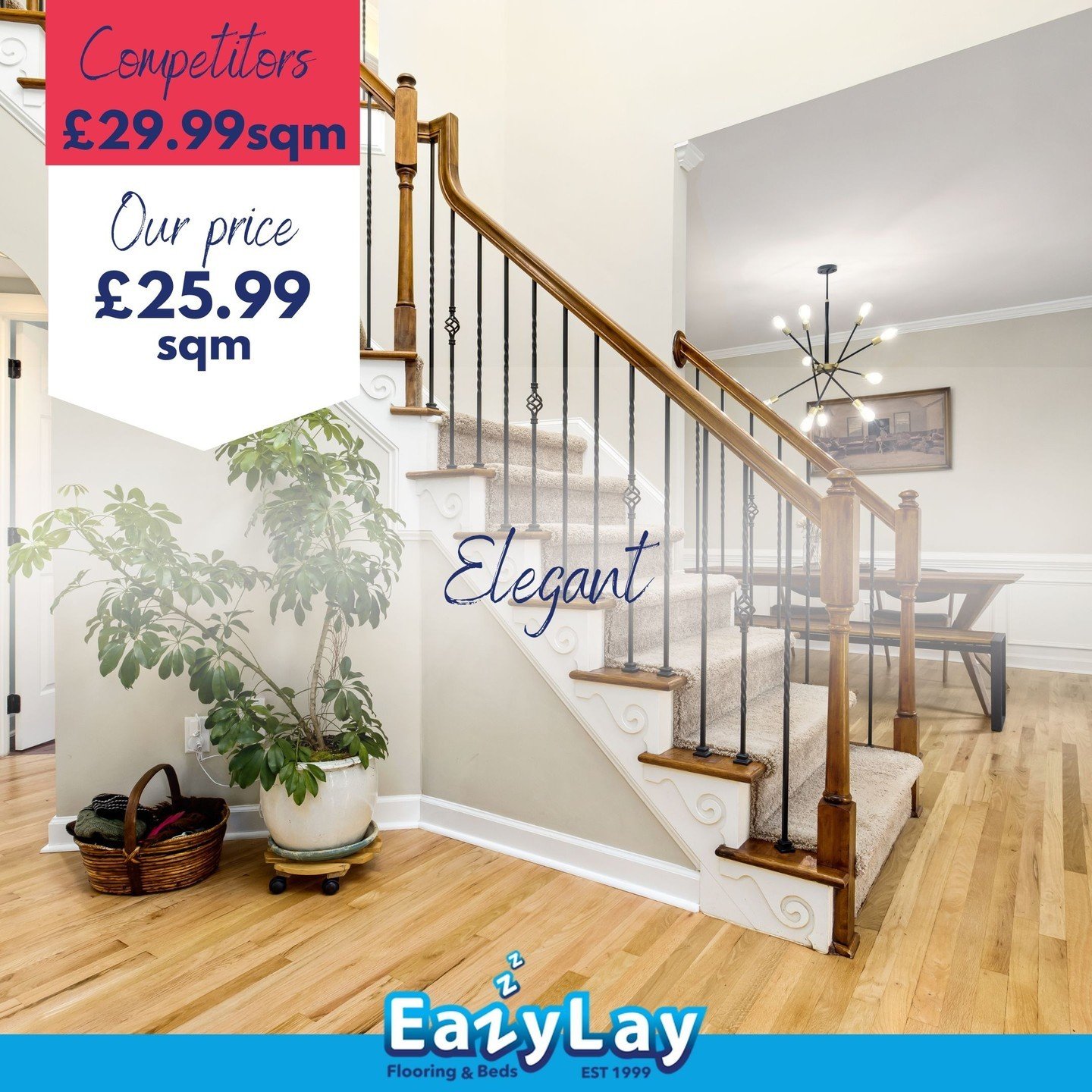 We won't be beaten by any high street retailer - Their sale prices are our everyday prices!

Step into elegance with Eazylay's LVT flooring. Chic, durable, and designed to impress&mdash;transform your home with the beauty of luxury vinyl tile. 

#Ele