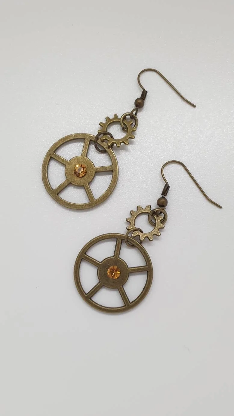 Steampunk gear deals earrings