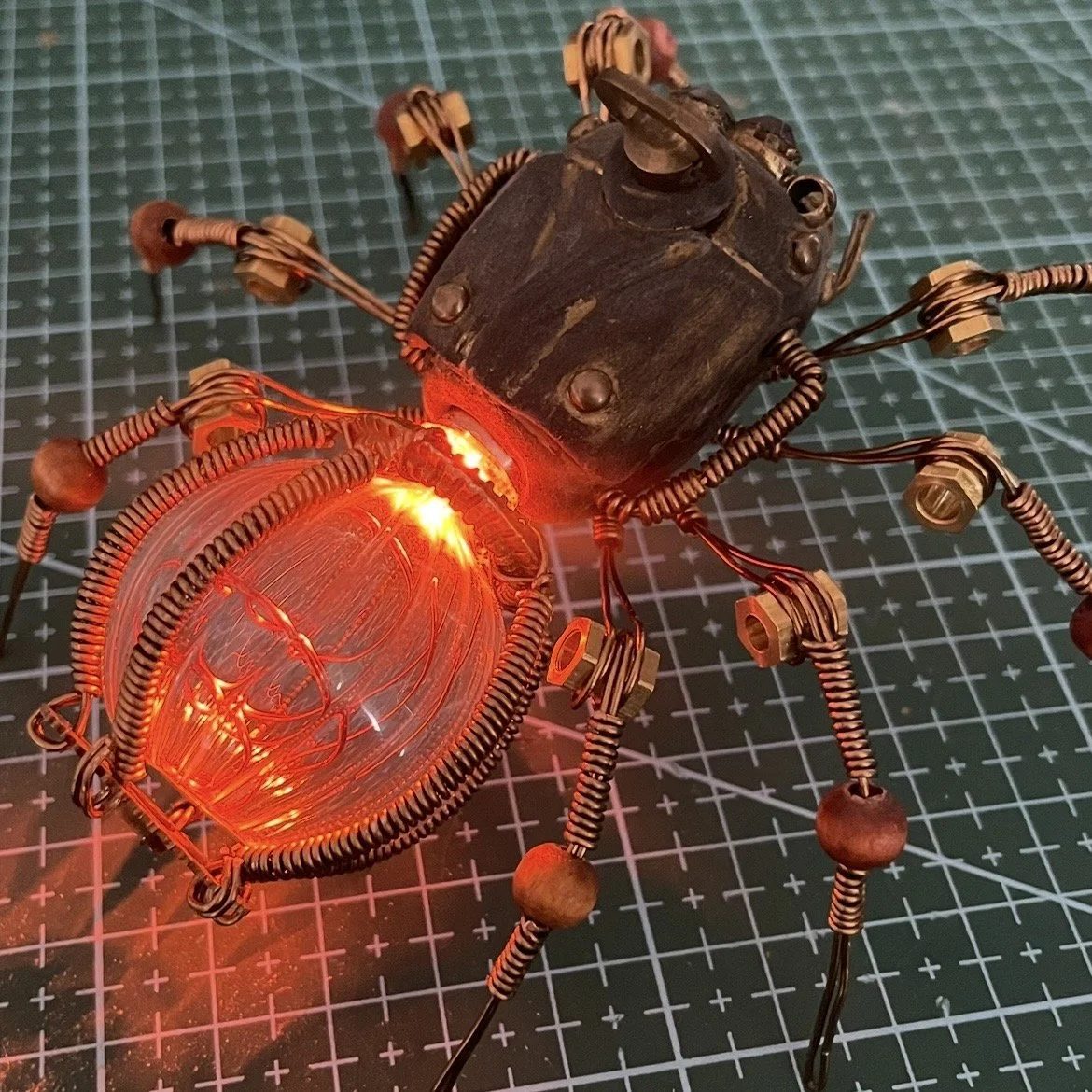 🕷️ Meet the Steampunk Jumping Spider with a Glowing Body 🕷️ 