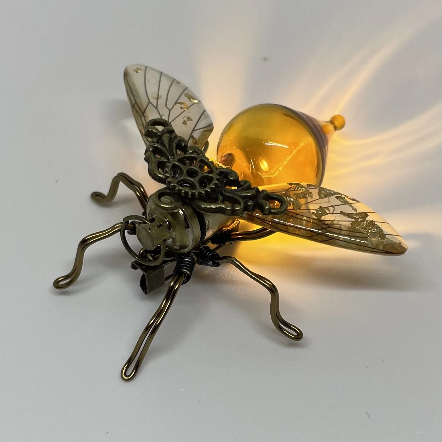 Amber Bee Brooch