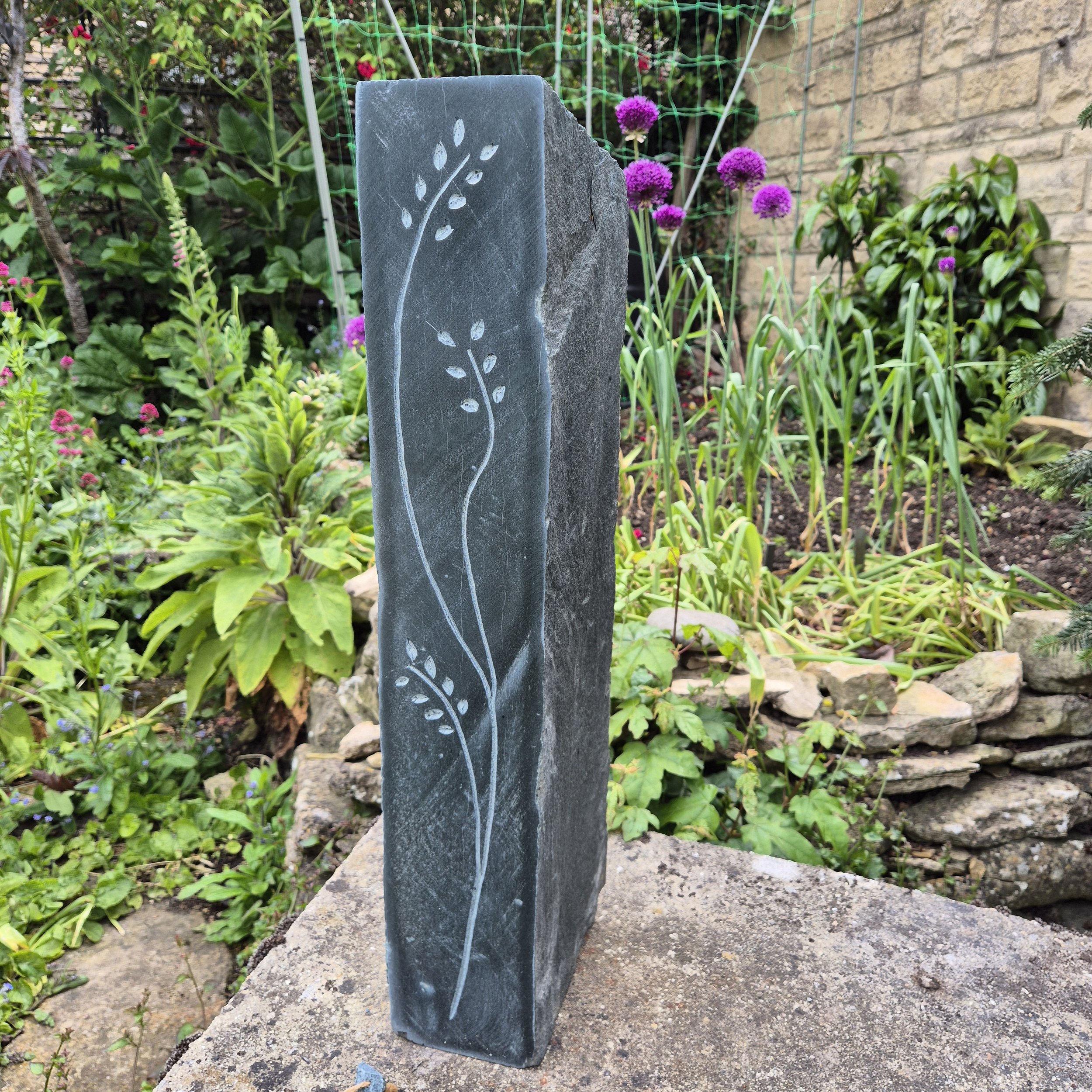 Grasses. Westmoreland green slate with quartz intrusion. SOLD