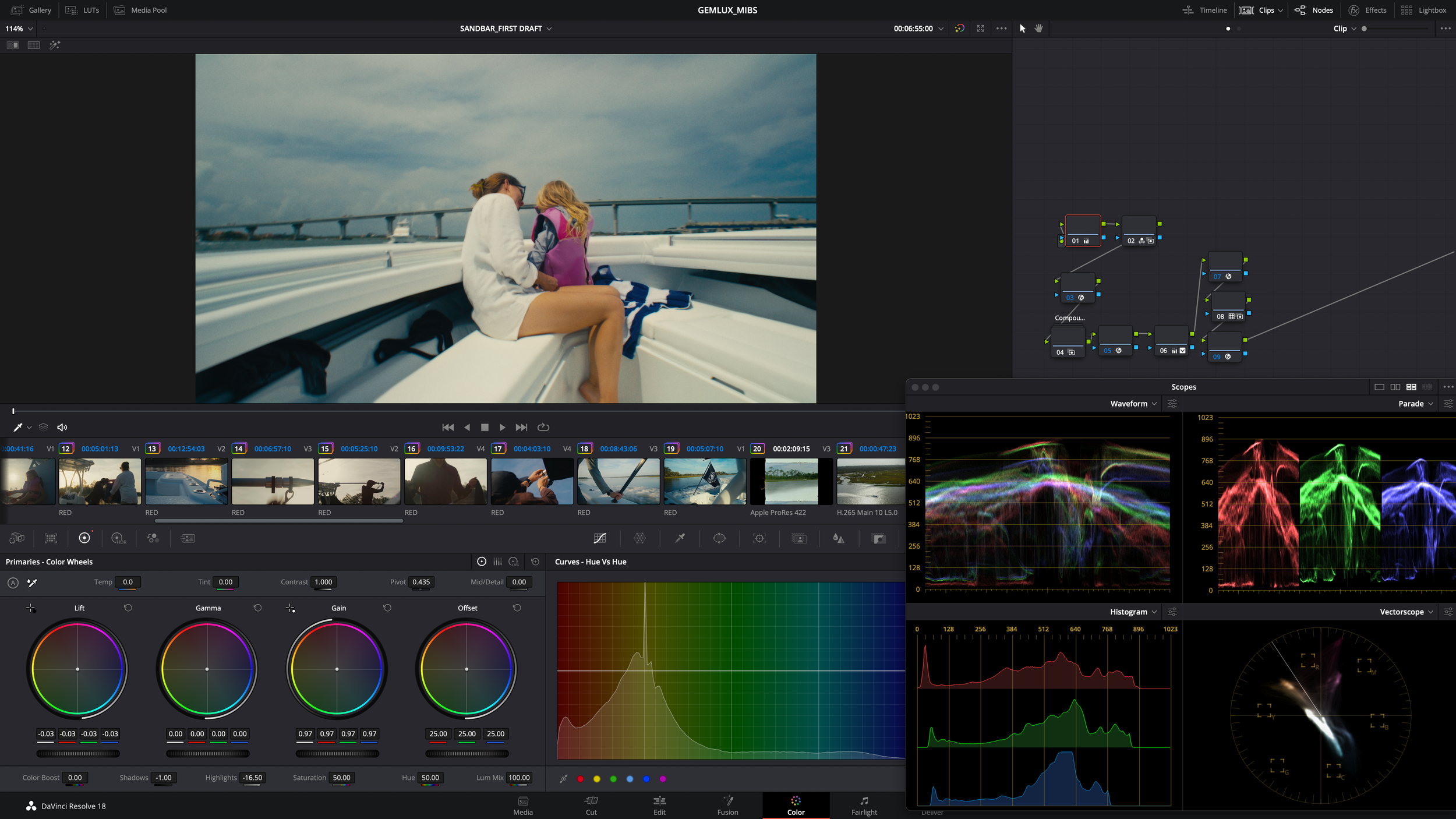 Professional color correction, color grading, LUT development, look creation.