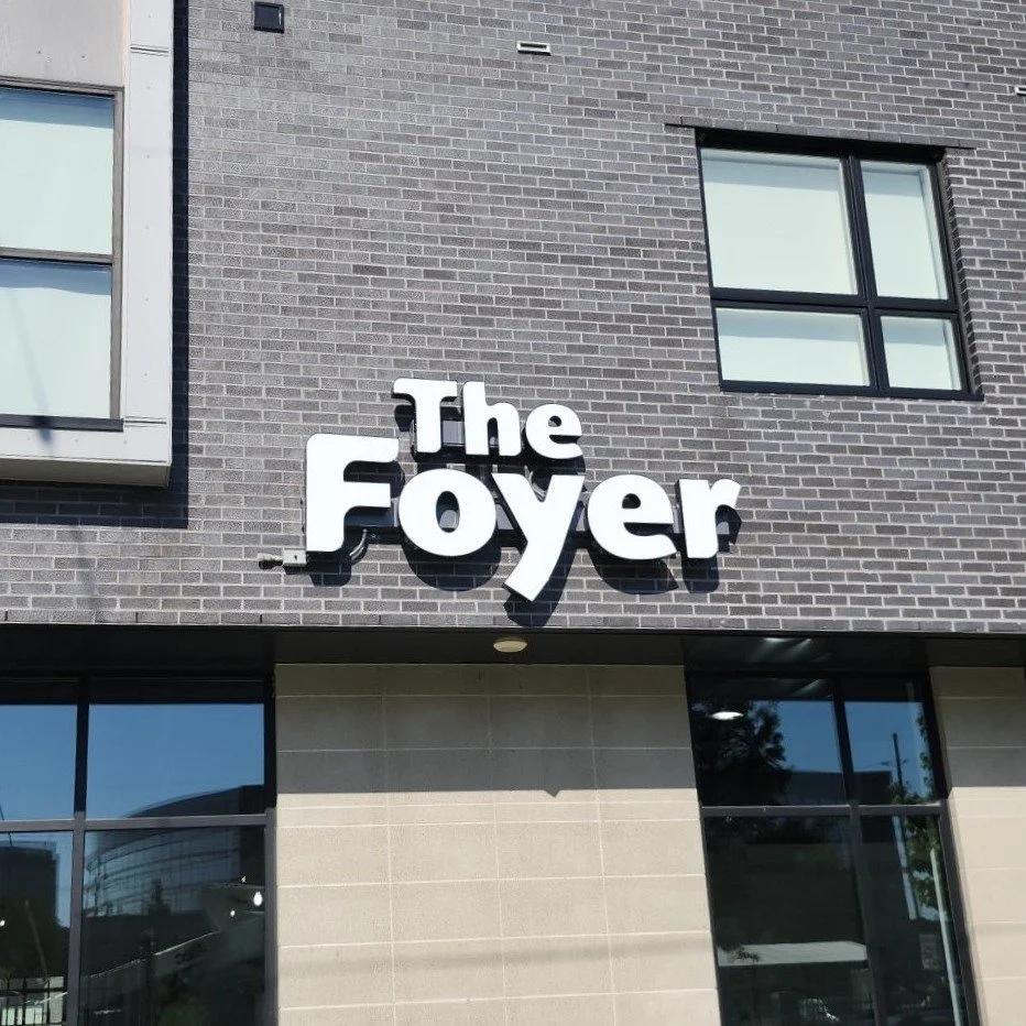 We are back at The Foyer, a venue space near downtown Grand Rapids, to finish the project with a set of custom LED illuminated channel letters!

◾
◾
◾

 #custom #fabrication #vinyl #projectingsign #bear #sign #company #smallbusiness #local #GrandRapi