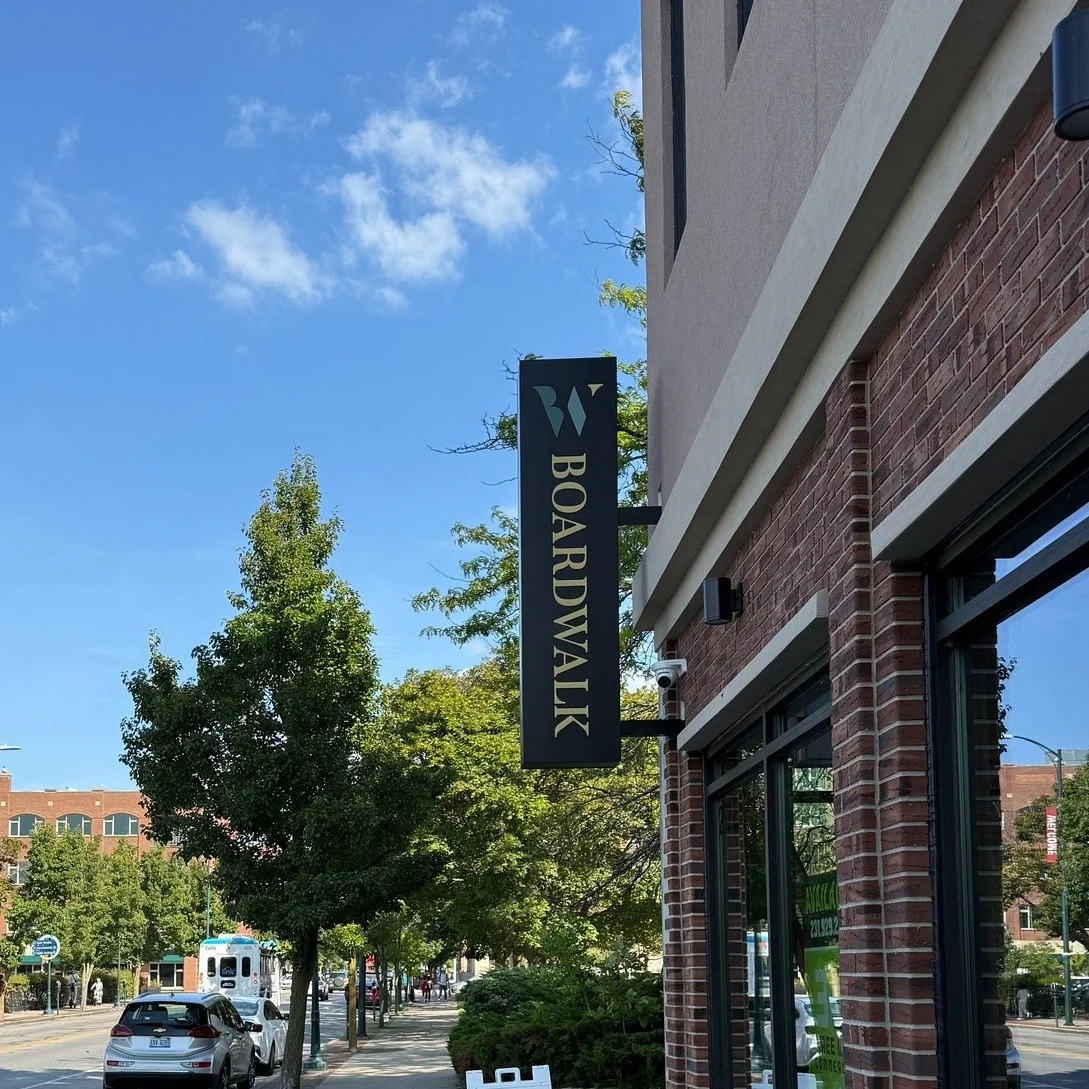 We recently finished a fun project for the Boardwalk building in Traverse City. Here's what we installed: 

◾ (1) double-sided illuminated projecting sign
◾ (1) illuminated wall sign
◾ (1) double-sided non-illuminated projecting sign

#custom #LED #b