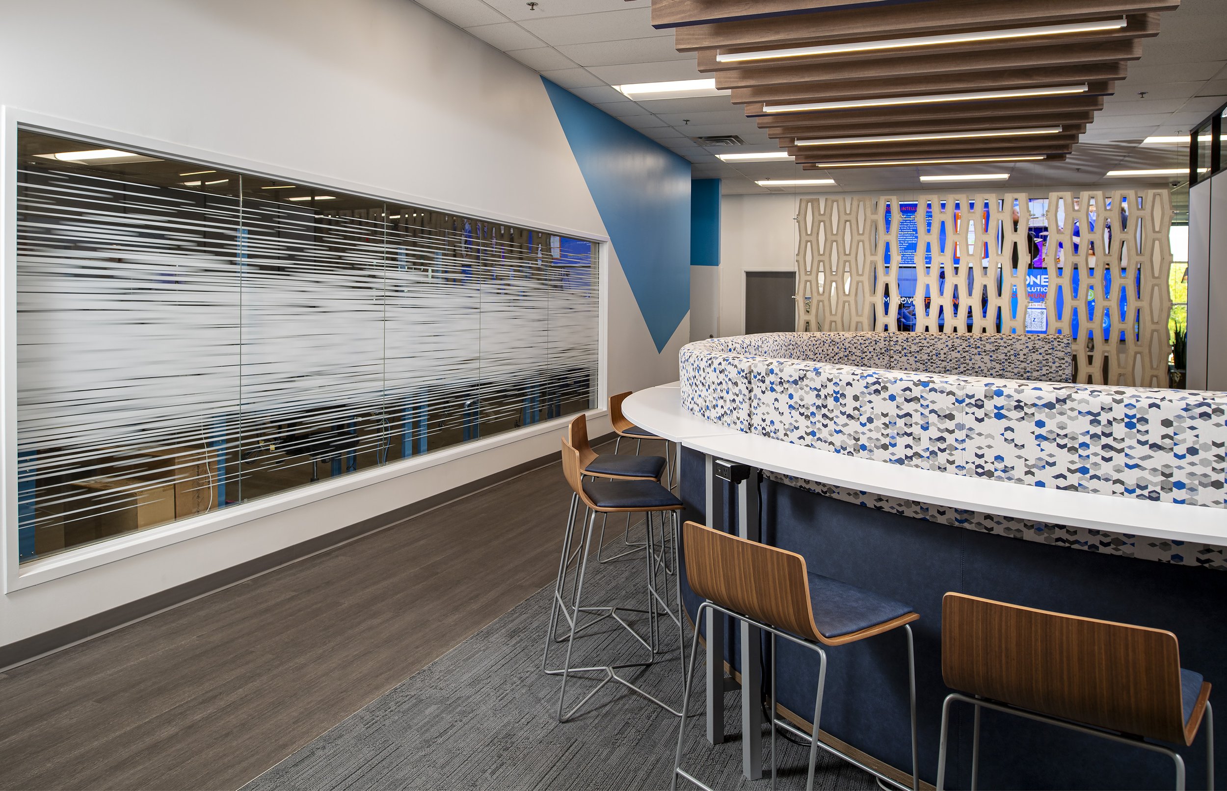 Open Office with Curved Seating