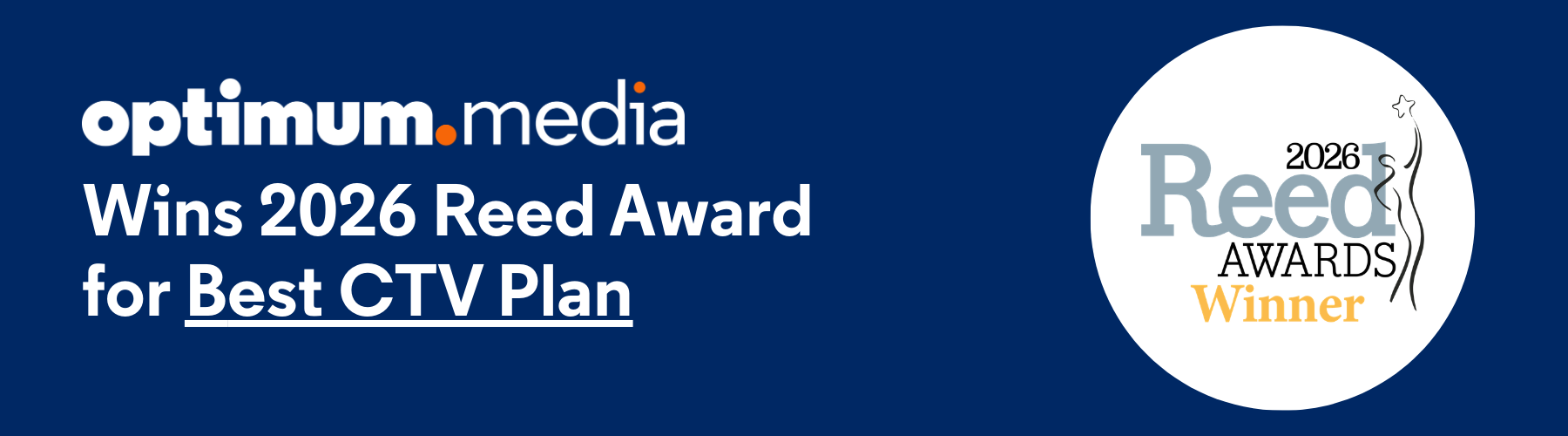 Optimum Media Wins 2026 Reed Award for Best CTV Plan — Optimum Media