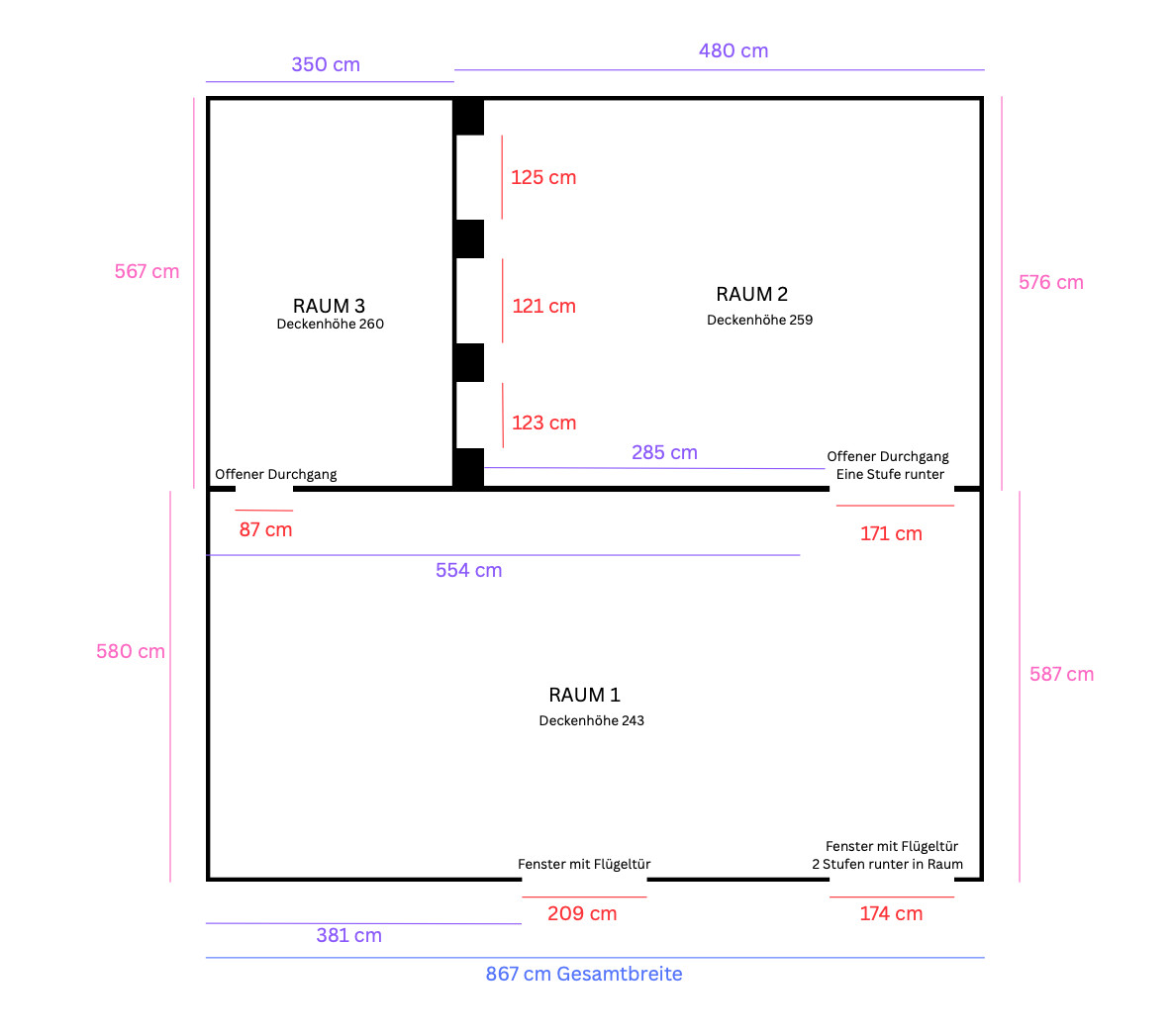 Grundriss der Kunstgalerie IAG Gallery in Düsseldorf Carlstadt