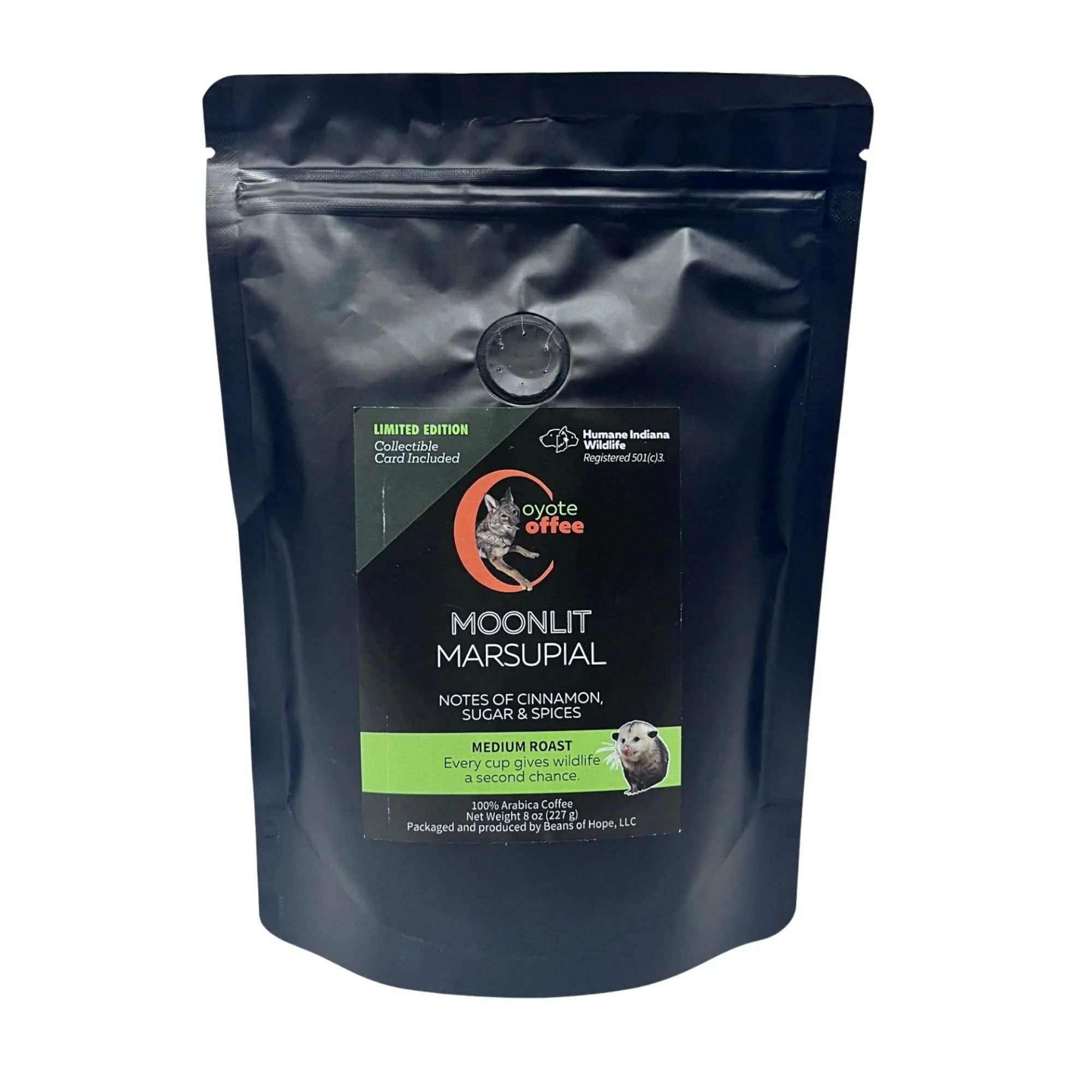 Coyote Coffee: Moonlit Marsupial, Premium Small-Batch Medium Roast Flavored Ground Coffee - 8 oz.