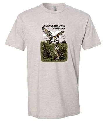 Endangered Owls of Indiana T-Shirt, Oatmeal/Beige