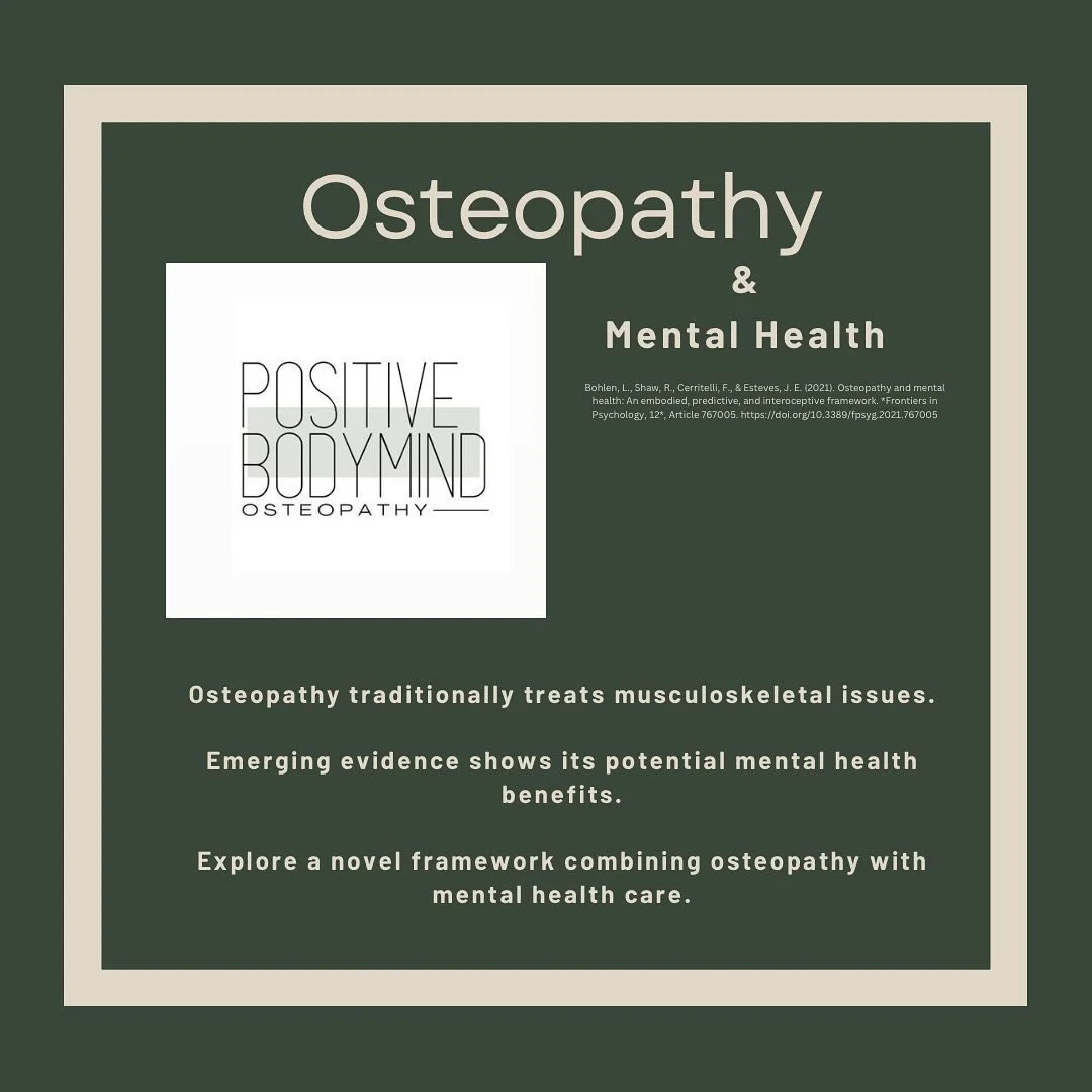 💭Did you know❔Chronic pain and mental health disorders often go hand in hand. 🧠🩹 Osteopathy may help alleviate psychological symptoms through physical treatment, offering relief for conditions like depression and anxiety.😥 
🔔The innovative frame
